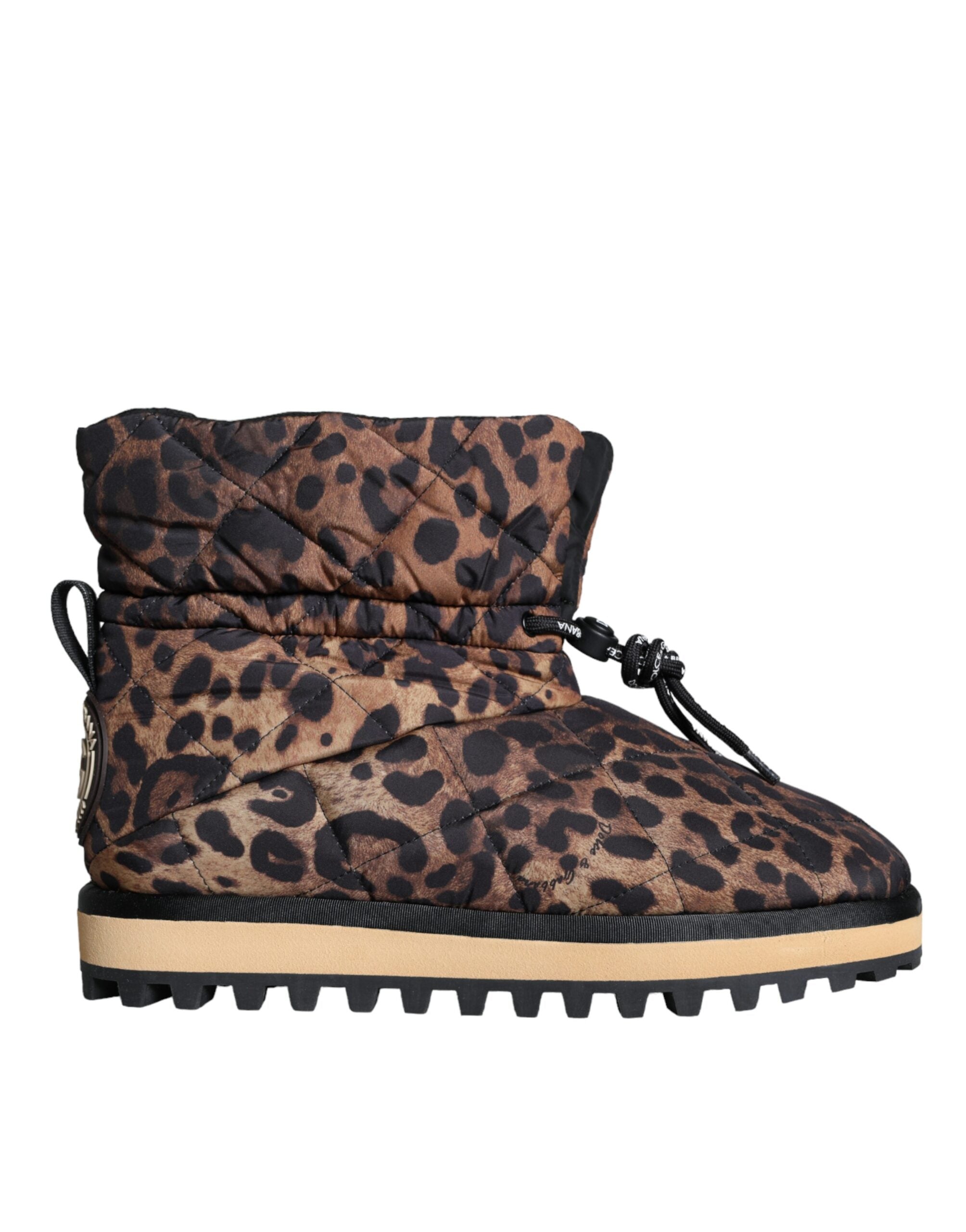 Παπούτσια με επένδυση Dolce & Gabbana Brown Leopard Ankle Boots