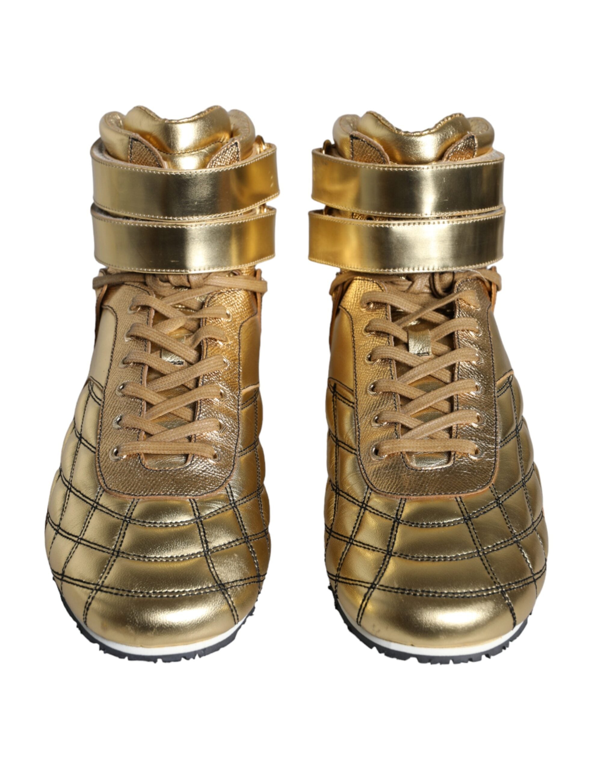 Παπούτσια Dolce & Gabbana Gold Leather Sartoria High Top Sneakers