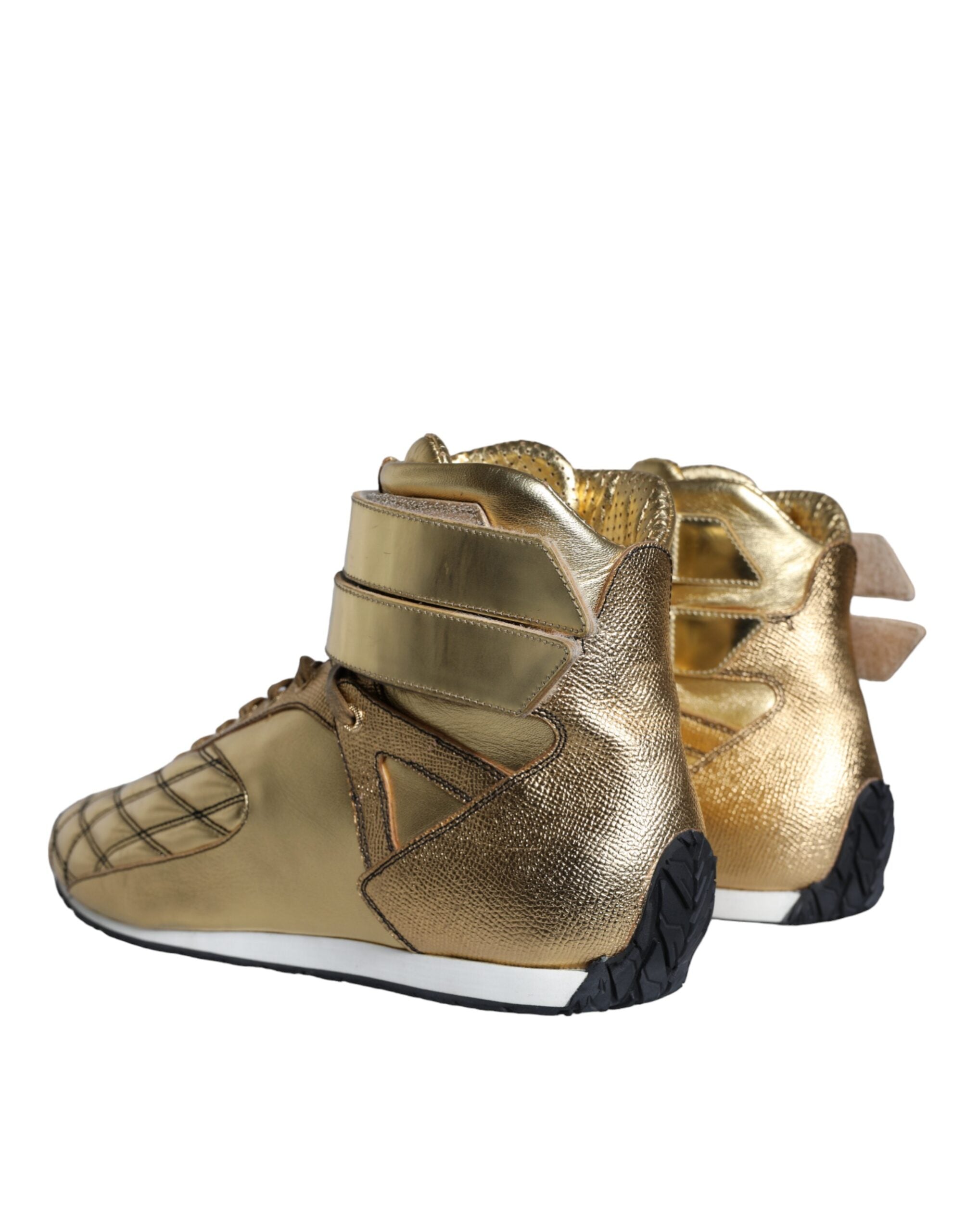 Παπούτσια Dolce & Gabbana Gold Leather Sartoria High Top Sneakers