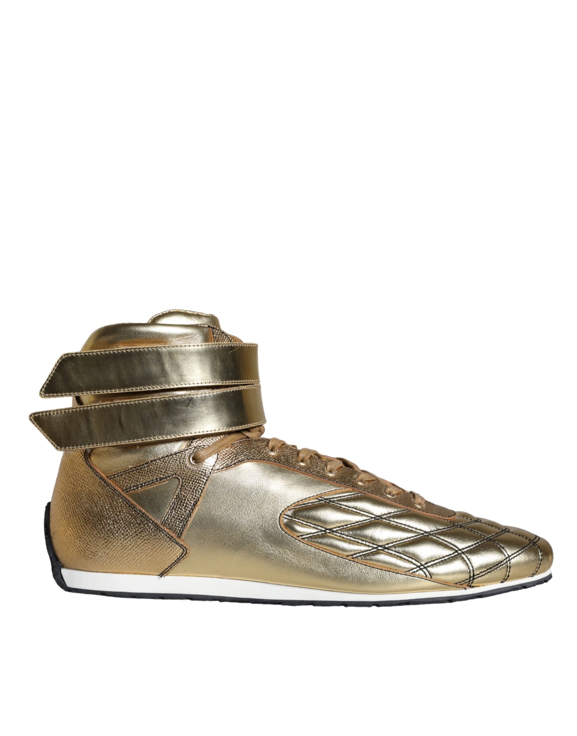 Παπούτσια Dolce & Gabbana Gold Leather Sartoria High Top Sneakers