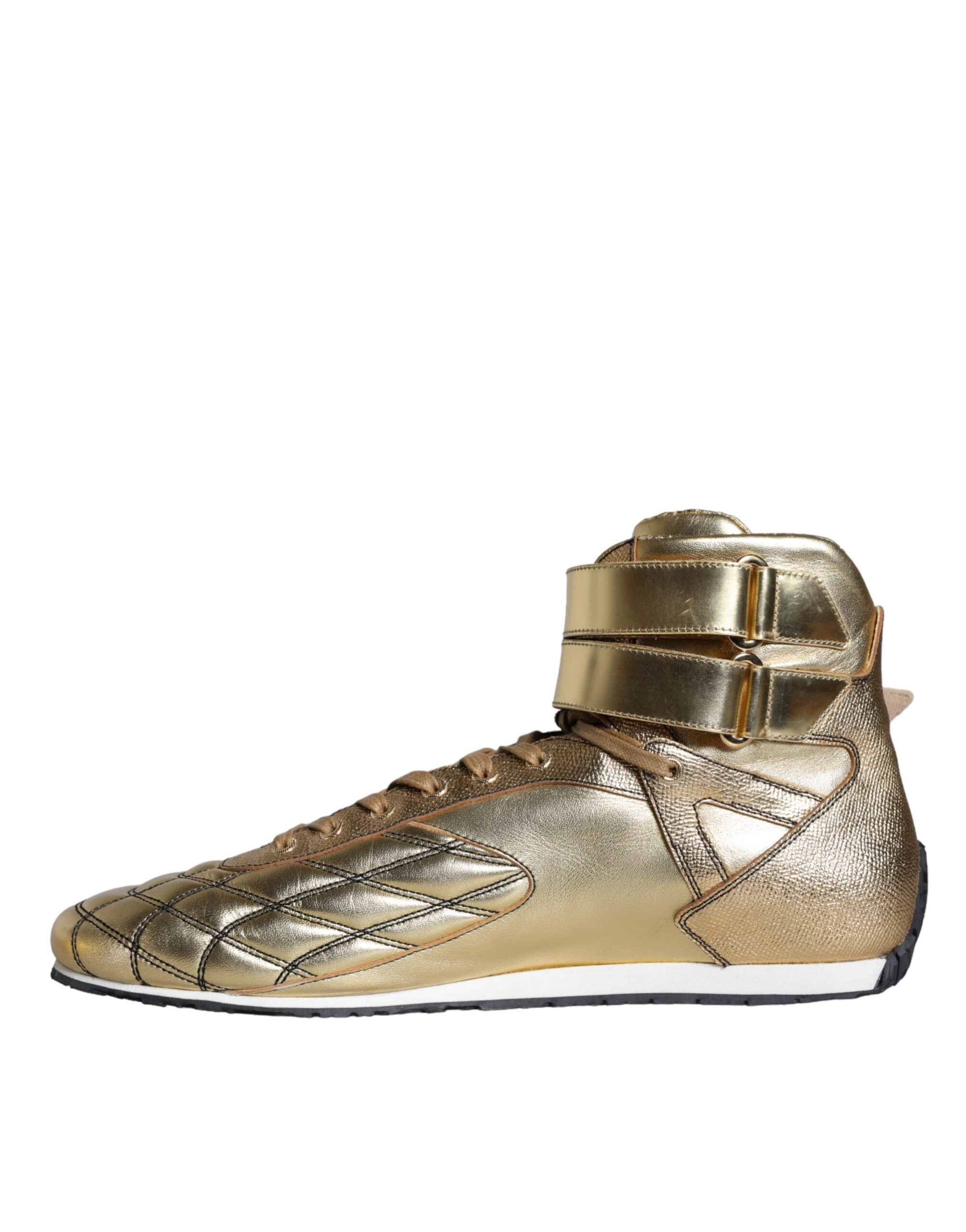 Παπούτσια Dolce & Gabbana Gold Leather Sartoria High Top Sneakers