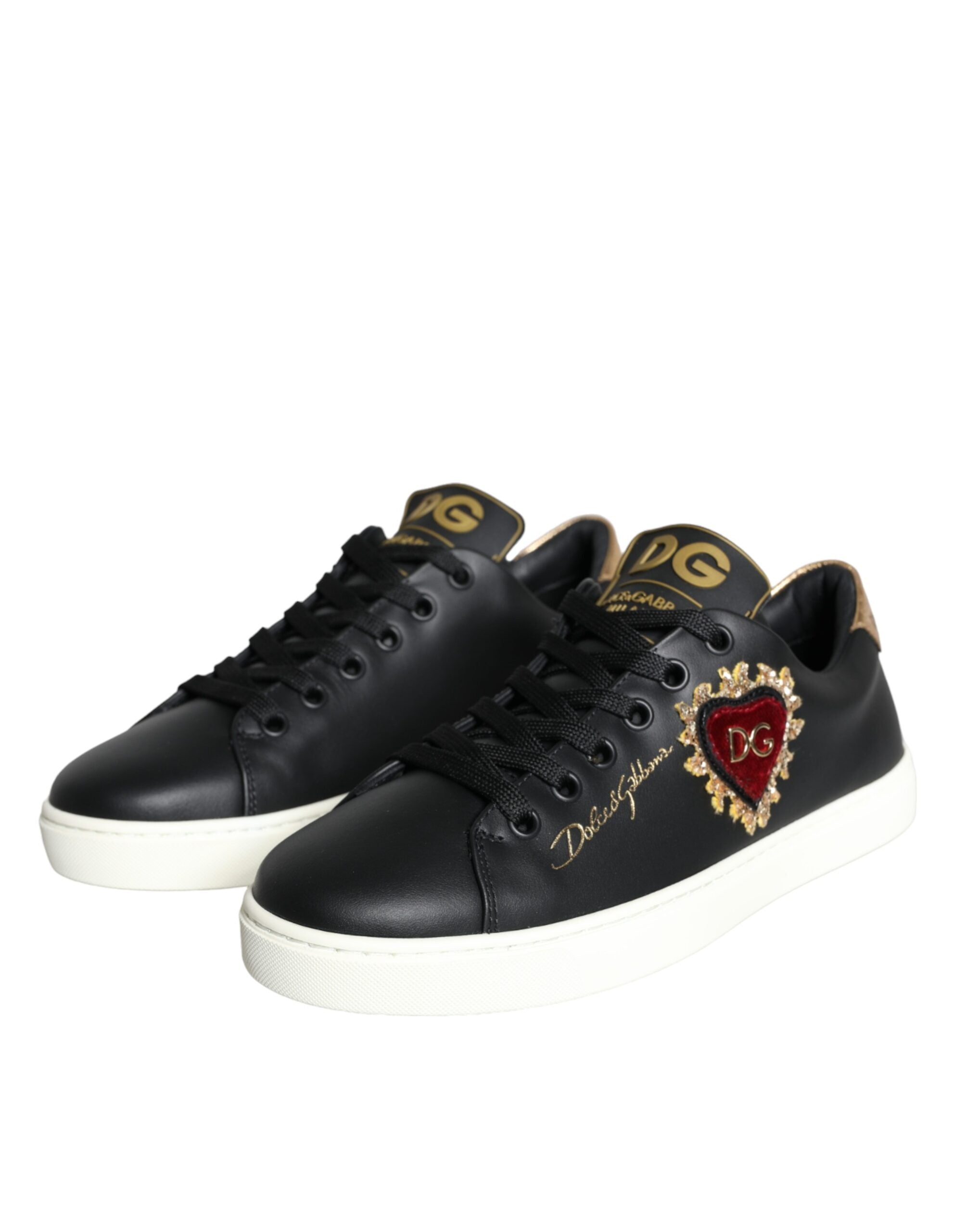 Παπούτσια Dolce & Gabbana Μαύρα Portofino Sacred Heart Sneakers