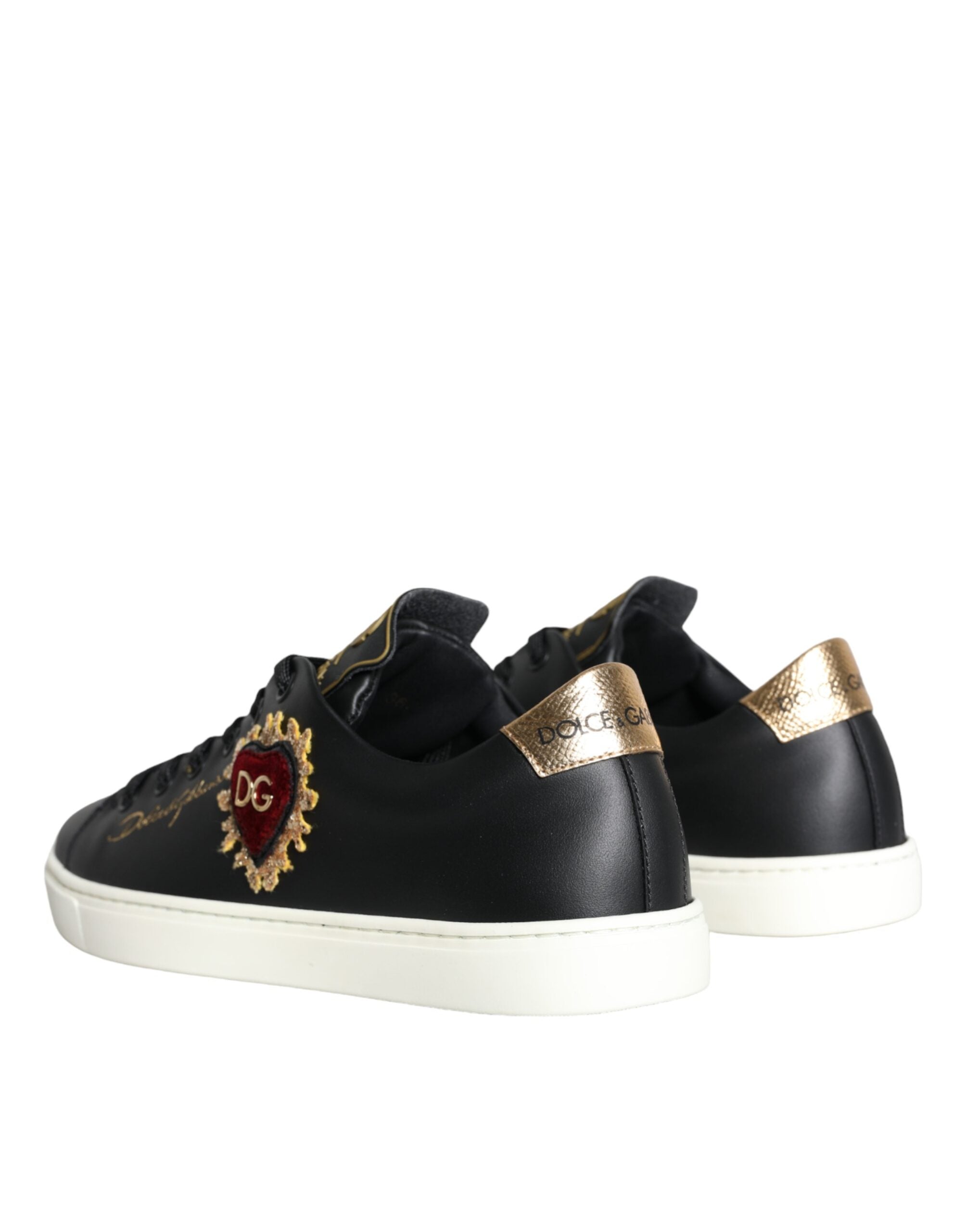 Παπούτσια Dolce & Gabbana Μαύρα Portofino Sacred Heart Sneakers