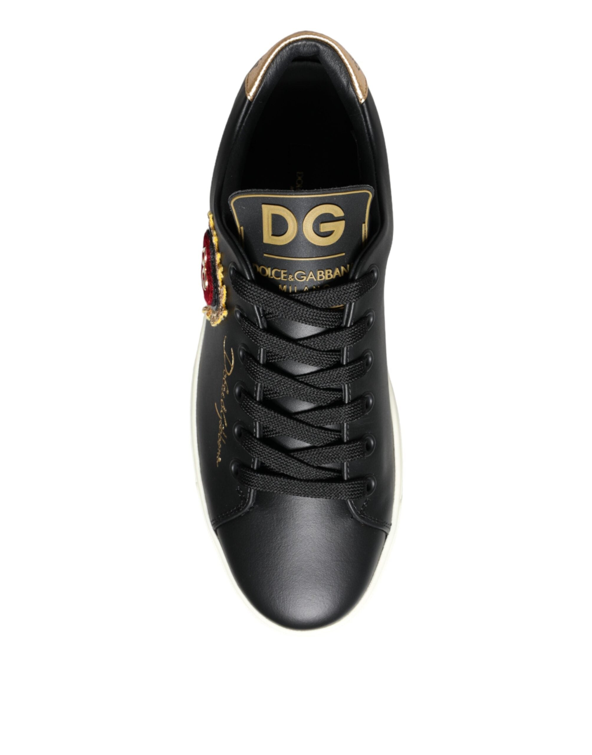 Παπούτσια Dolce & Gabbana Μαύρα Portofino Sacred Heart Sneakers