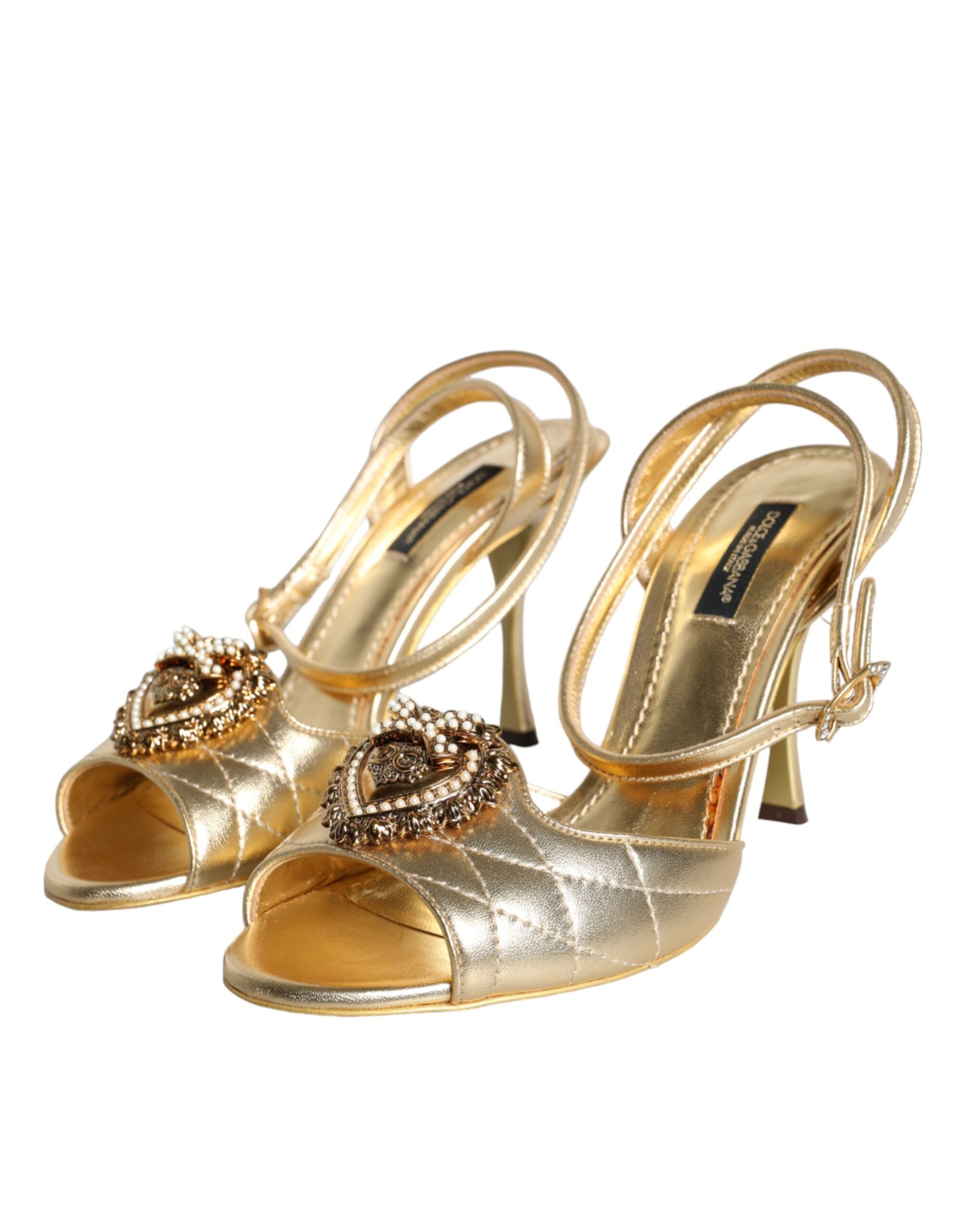 Παπούτσια Dolce & Gabbana Gold Devotion Embellished Keira Sandals