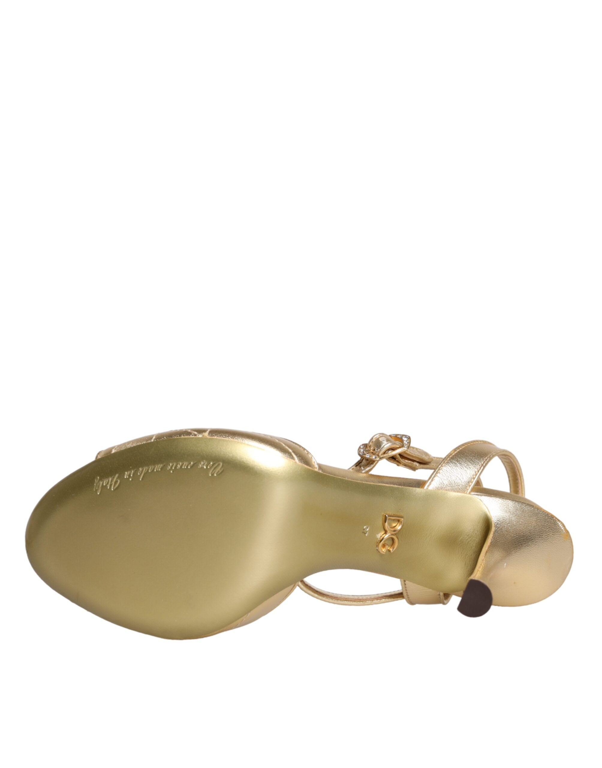 Παπούτσια Dolce & Gabbana Gold Devotion Embellished Keira Sandals