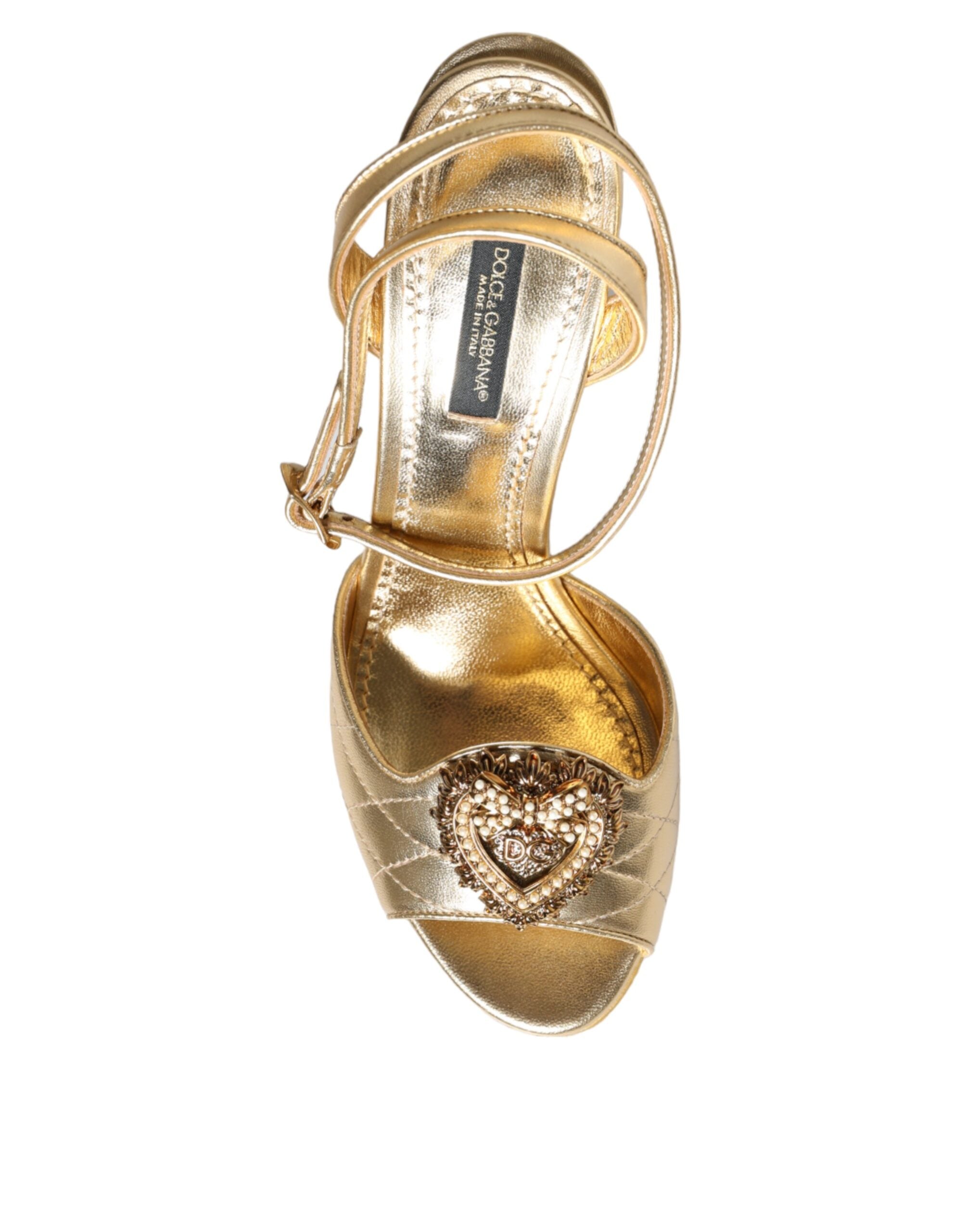 Παπούτσια Dolce & Gabbana Gold Devotion Embellished Keira Sandals