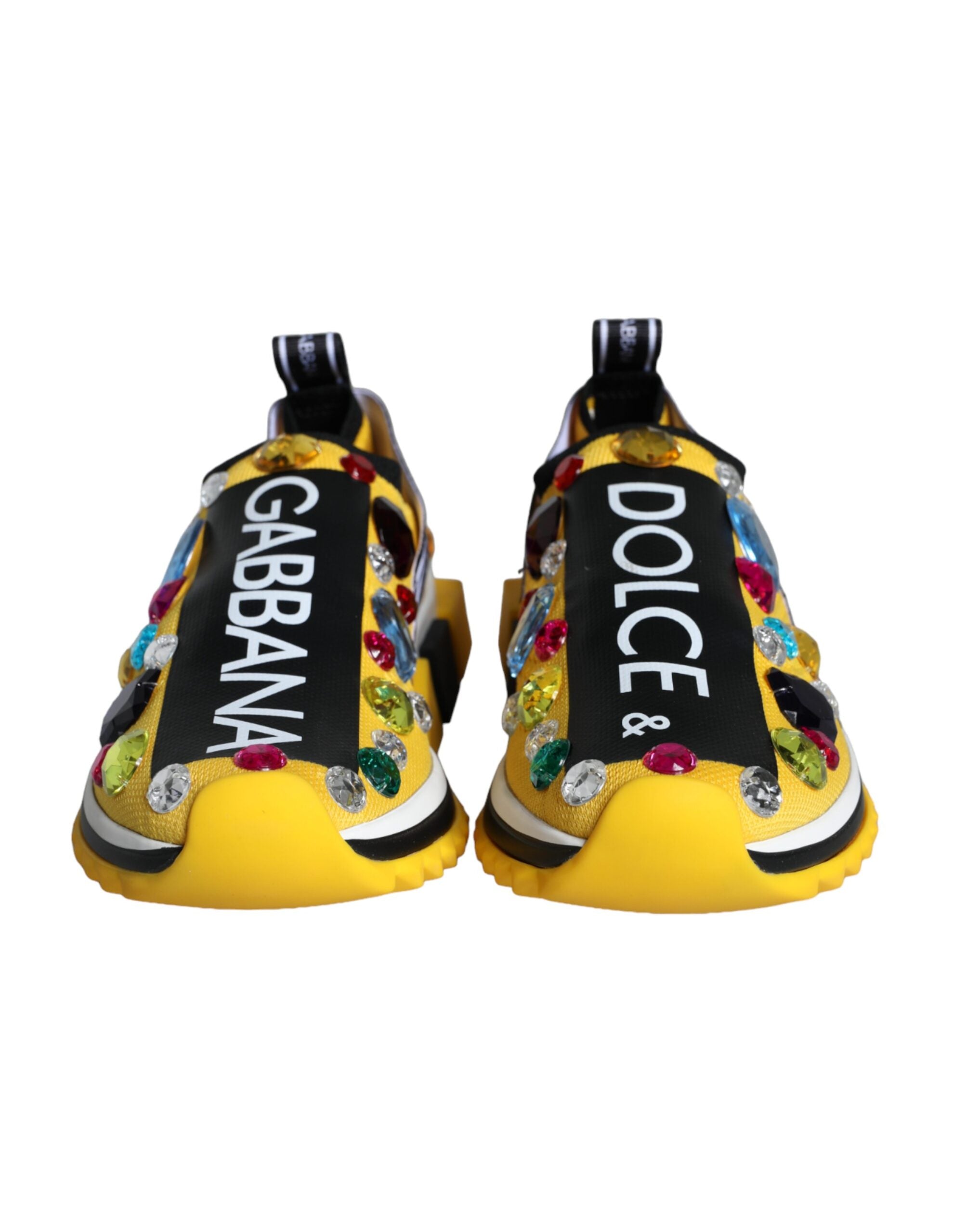 Dolce & Gabbana Yellow Sorrento Crystals Sneakers Γυναικεία παπούτσια