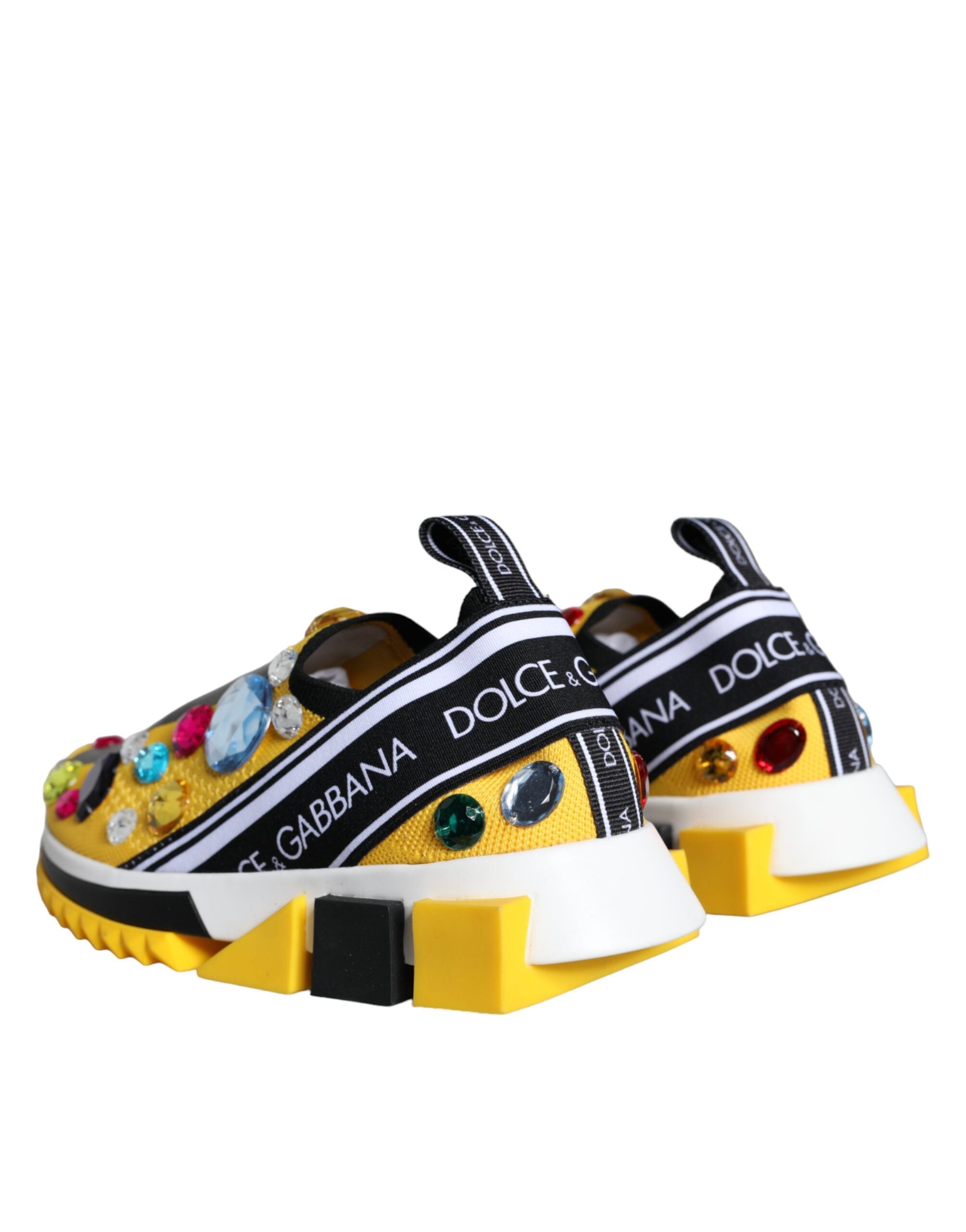 Dolce & Gabbana Yellow Sorrento Crystals Sneakers Γυναικεία παπούτσια