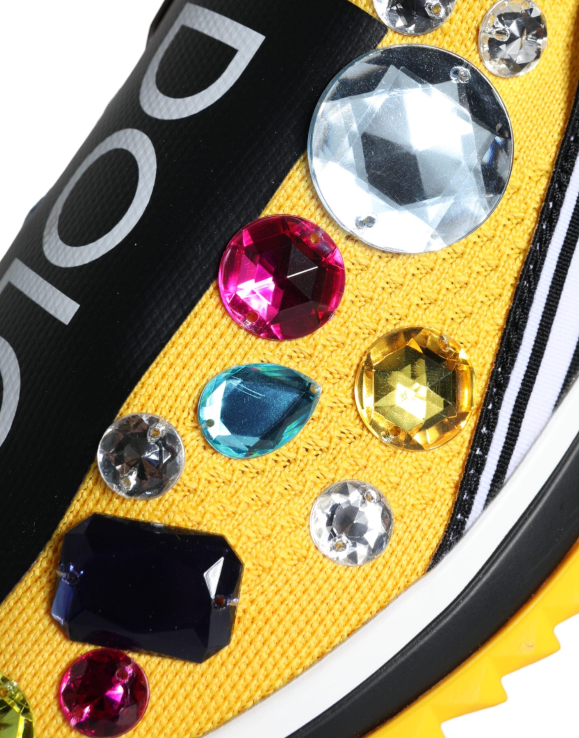 Dolce & Gabbana Yellow Sorrento Crystals Sneakers Γυναικεία παπούτσια