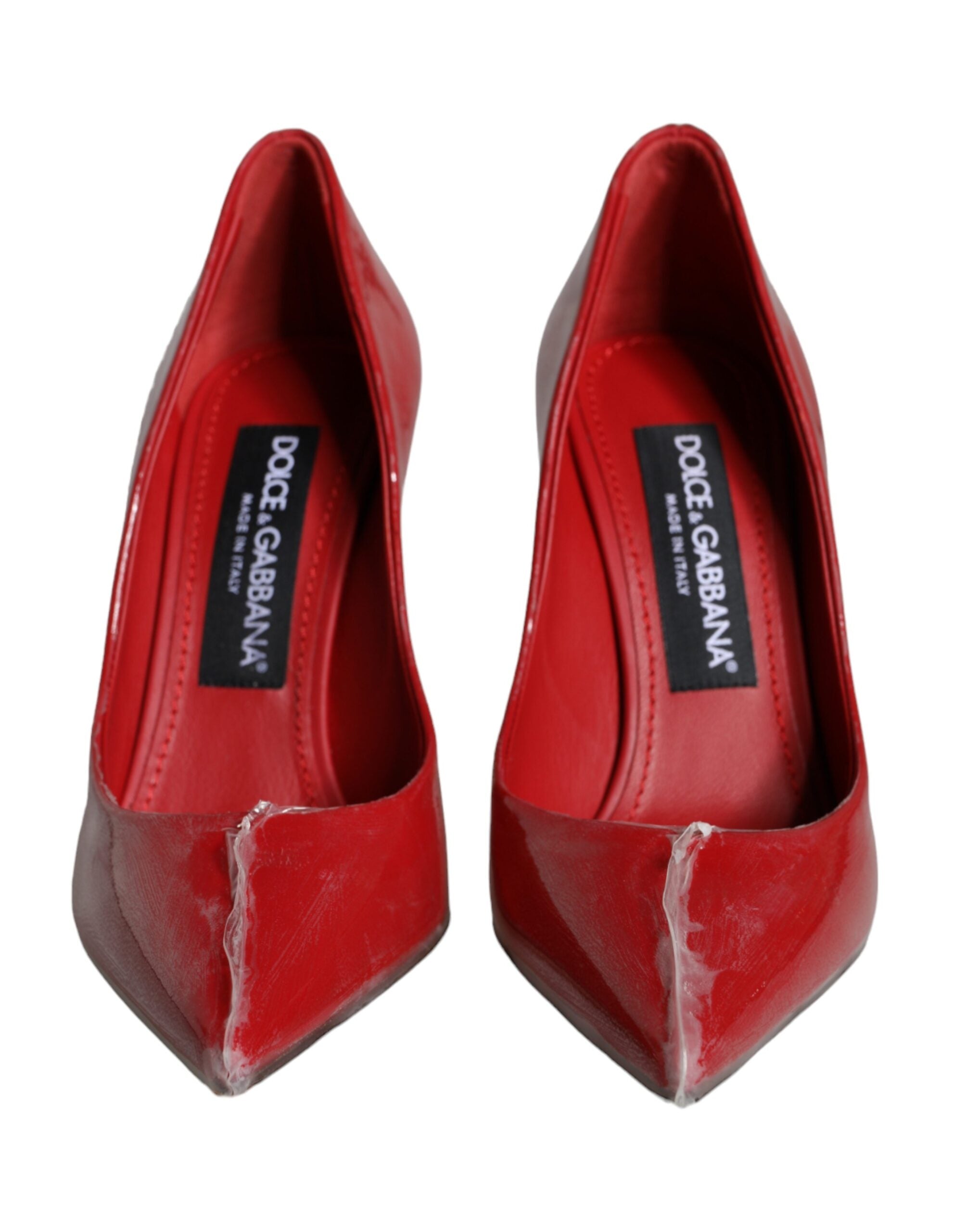 Παπούτσια Dolce & Gabbana Red Patent Leather Faux Pearl Heels Pumps