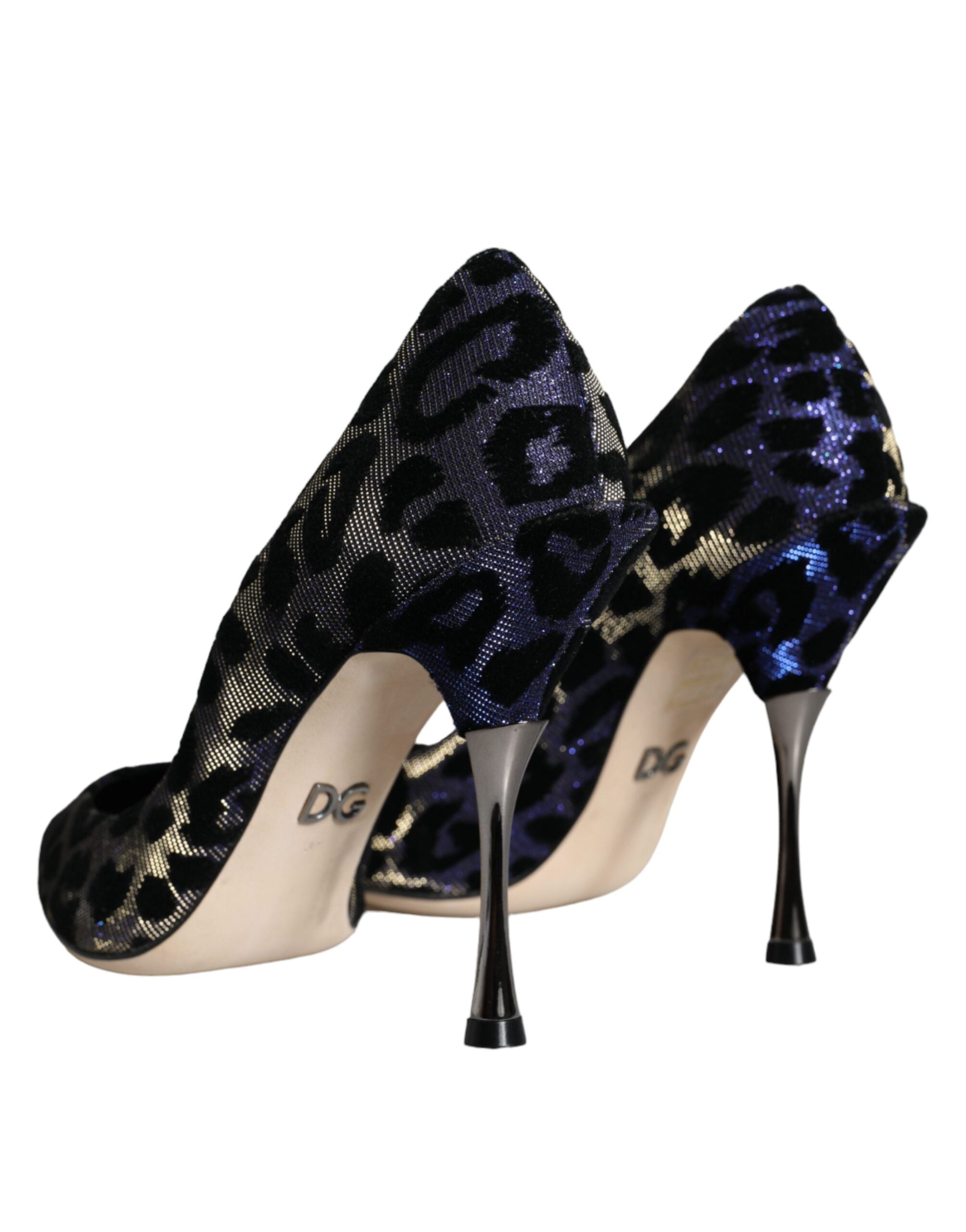 Παπούτσια Dolce & Gabbana Dark Blue Leopard Lurex Heels Pumps