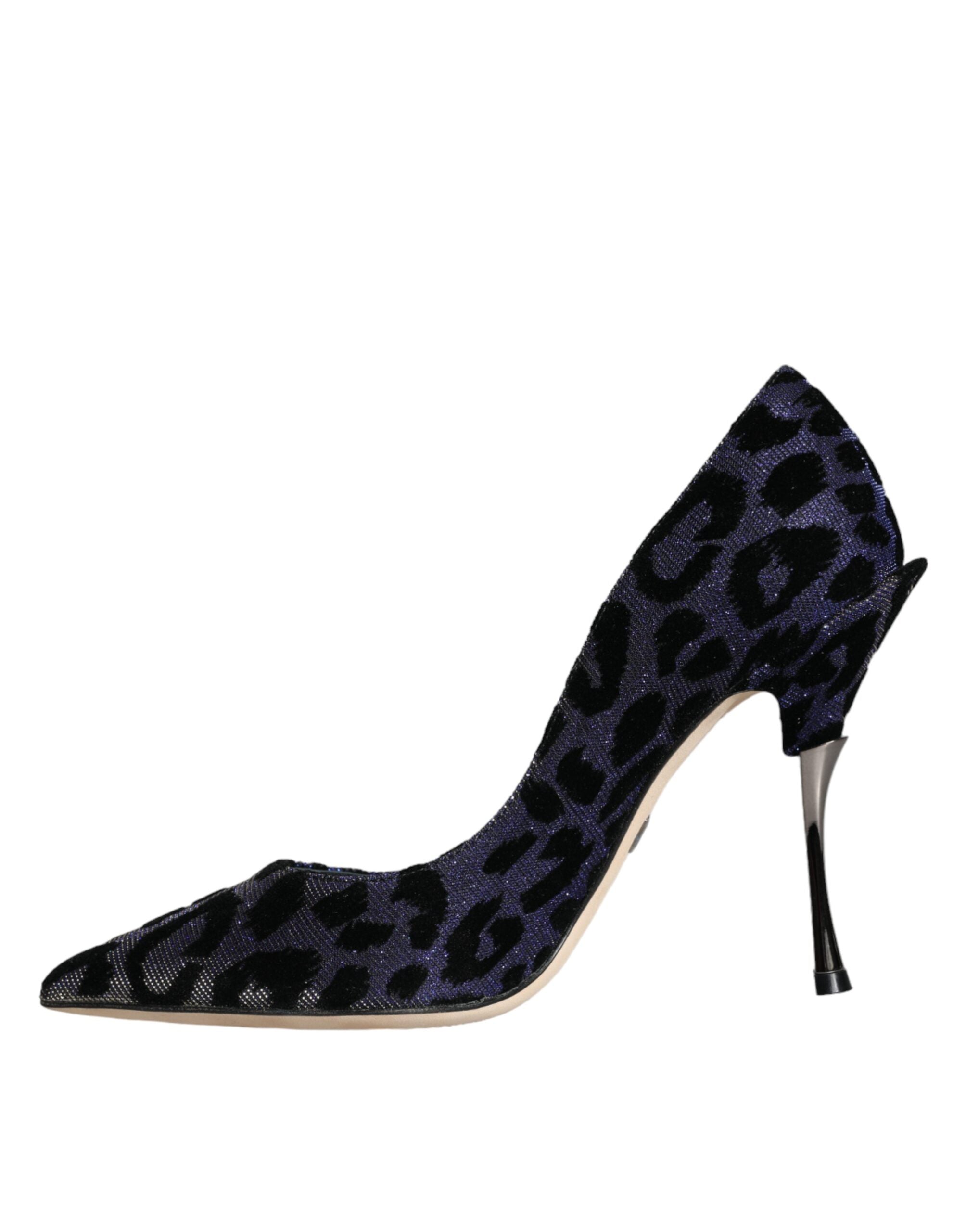 Παπούτσια Dolce & Gabbana Dark Blue Leopard Lurex Heels Pumps