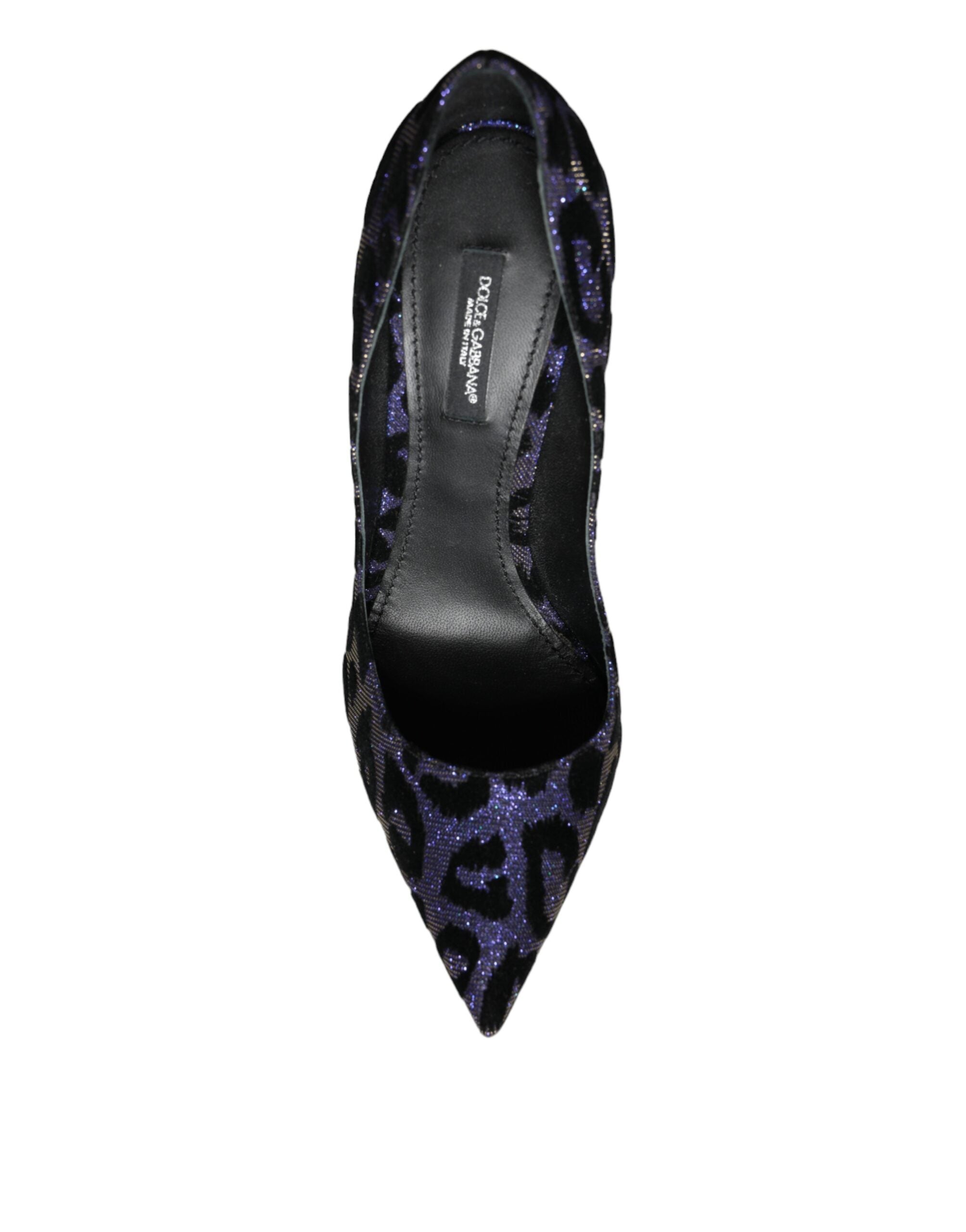 Παπούτσια Dolce & Gabbana Dark Blue Leopard Lurex Heels Pumps