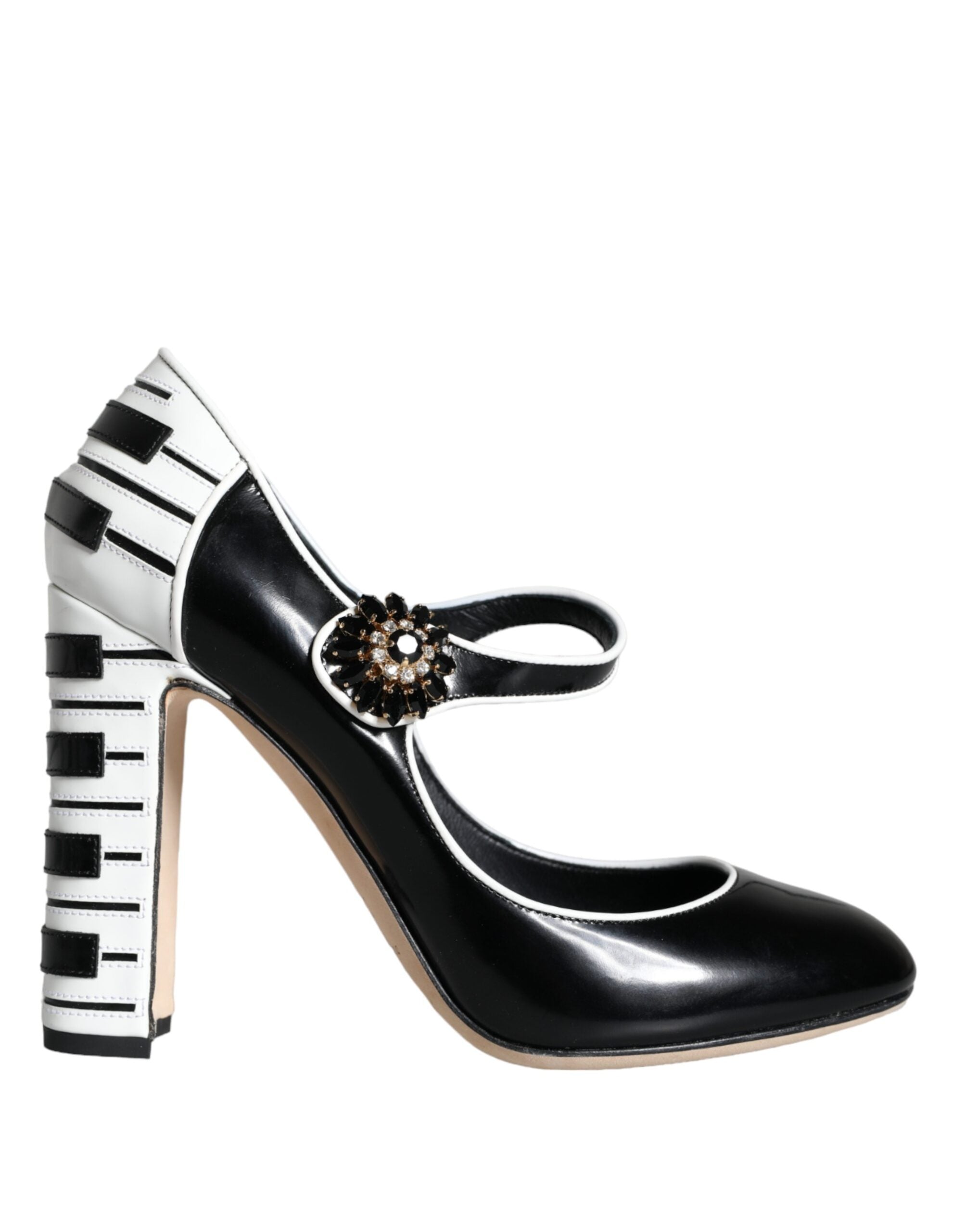 Dolce & Gabbana Black White Keys Piano Mary Janes Heels παπούτσια