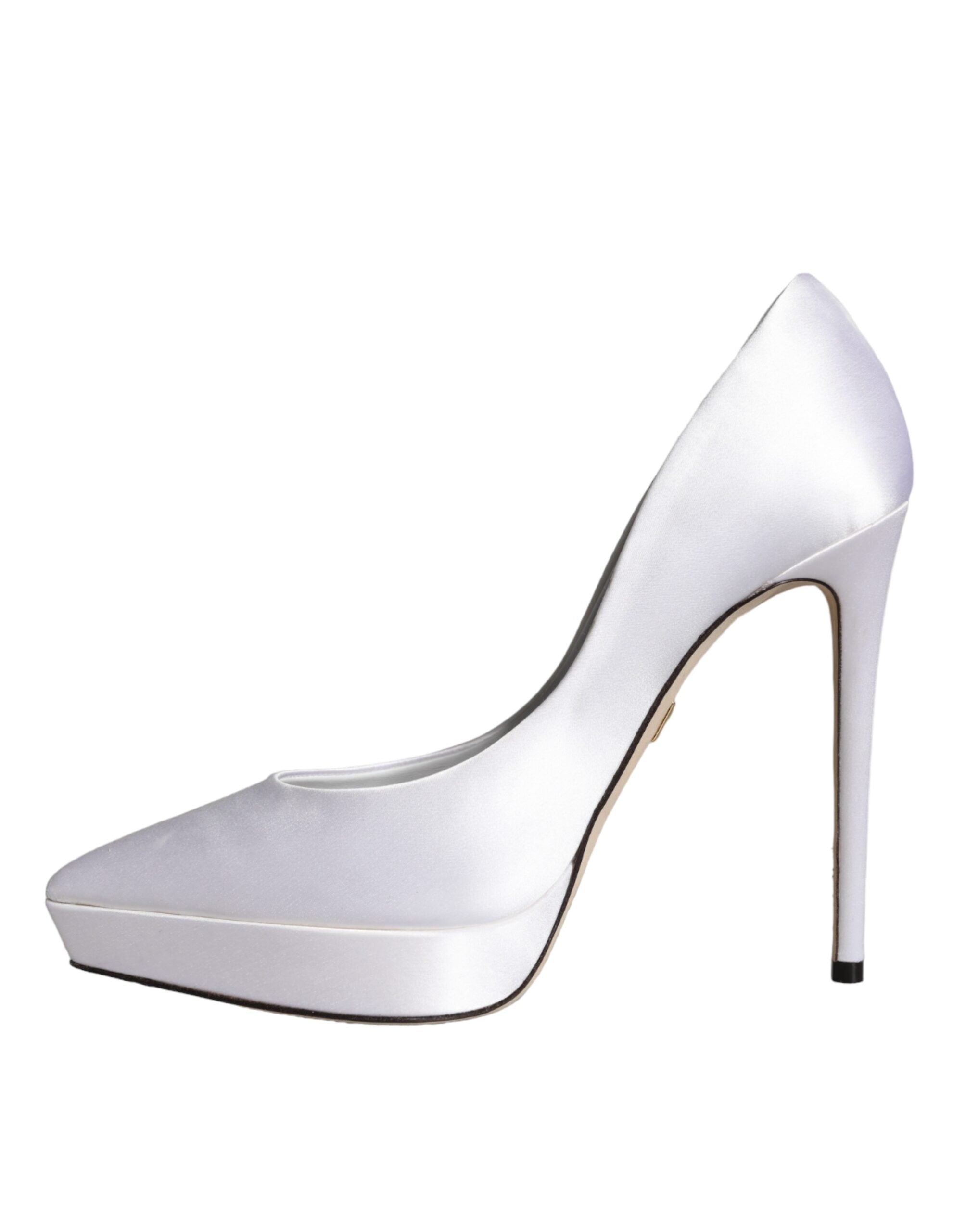 Παπούτσια Dolce & Gabbana White Satin Platform με ψηλά τακούνια Pumps