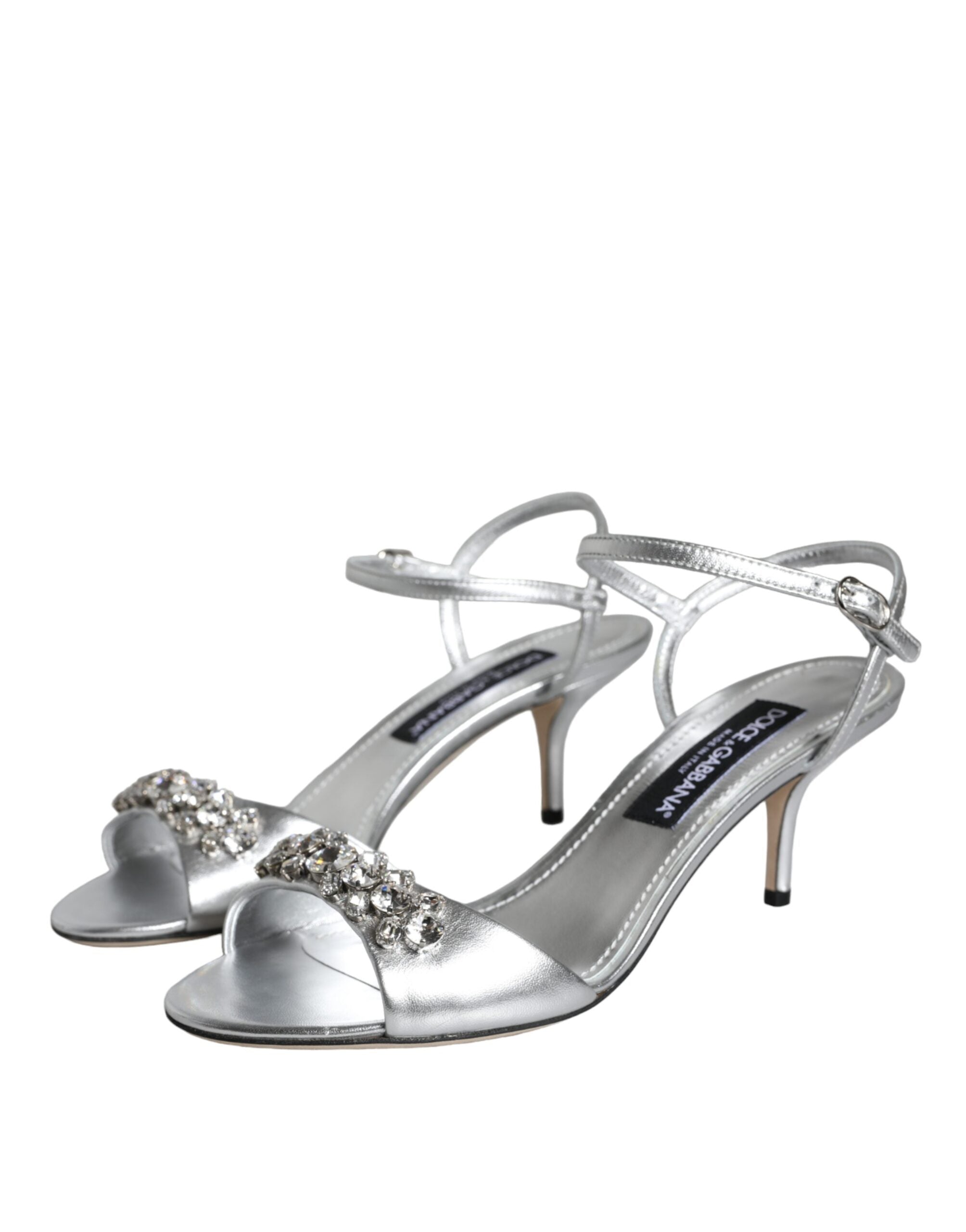 Παπούτσια Dolce & Gabbana Silver Crystal AnkleStrap Keira Sandals