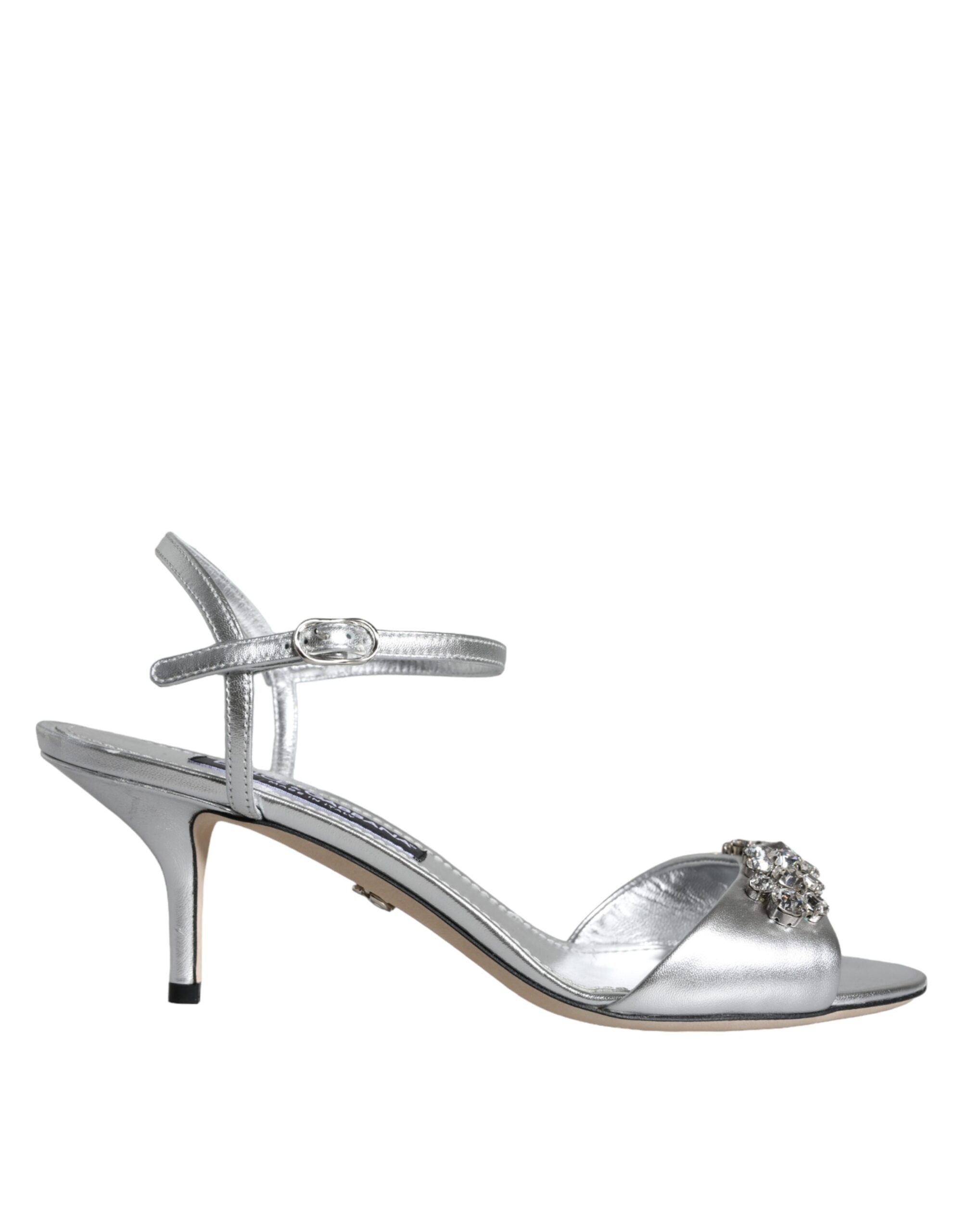 Παπούτσια Dolce & Gabbana Silver Crystal AnkleStrap Keira Sandals