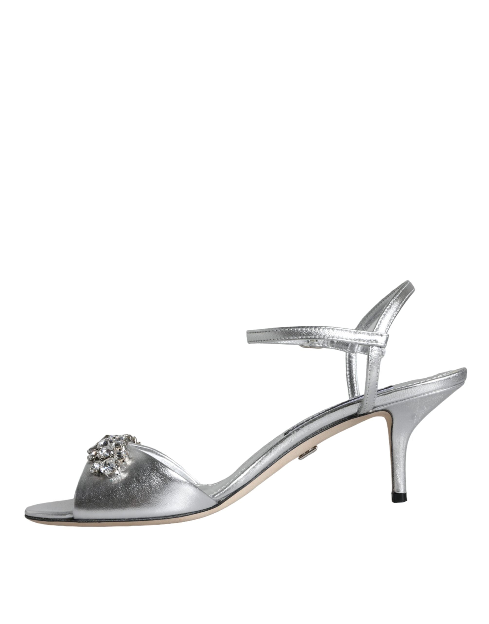 Παπούτσια Dolce & Gabbana Silver Crystal AnkleStrap Keira Sandals