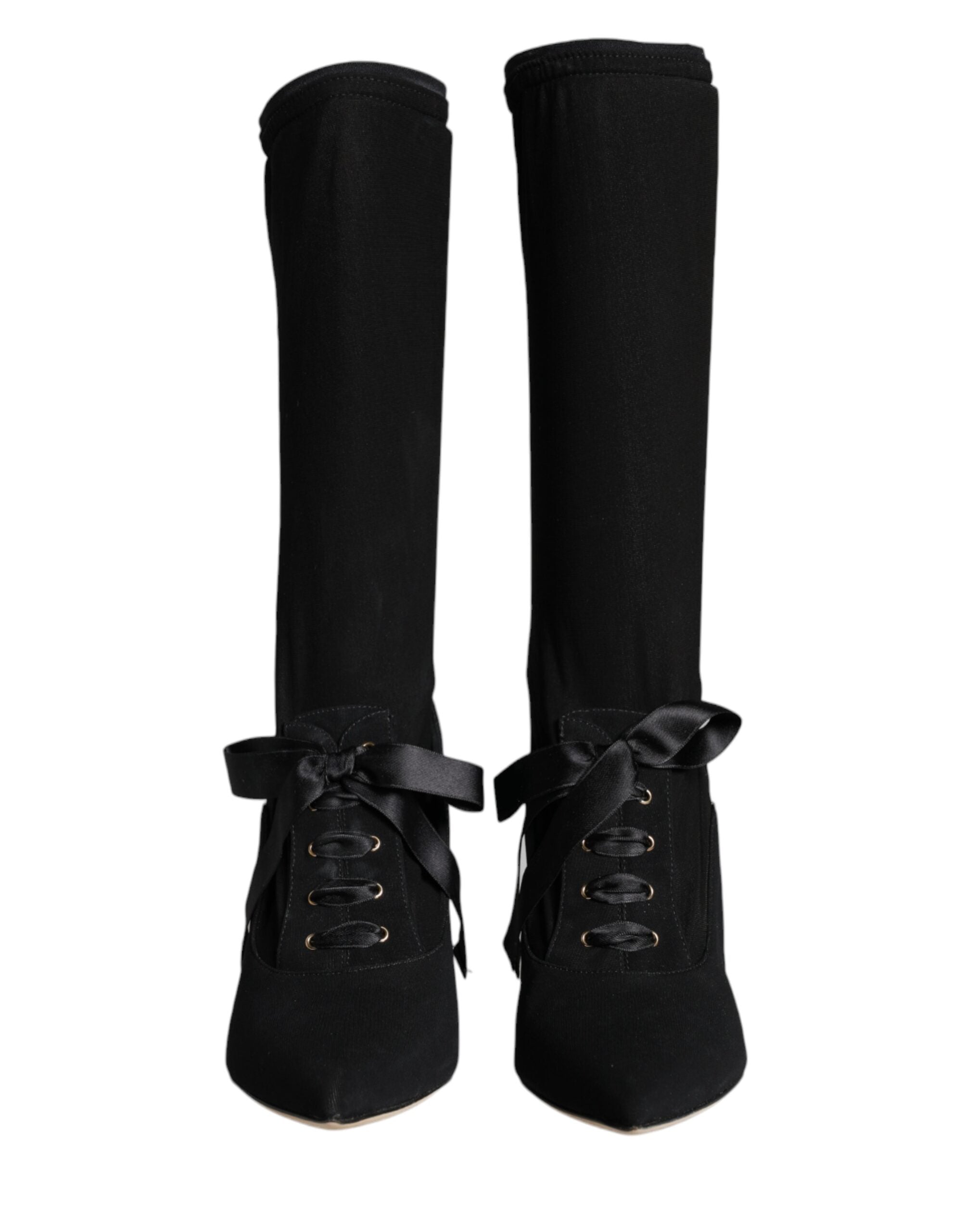 Παπούτσια Dolce & Gabbana Black Stiletto Heels Mid Calf Boots