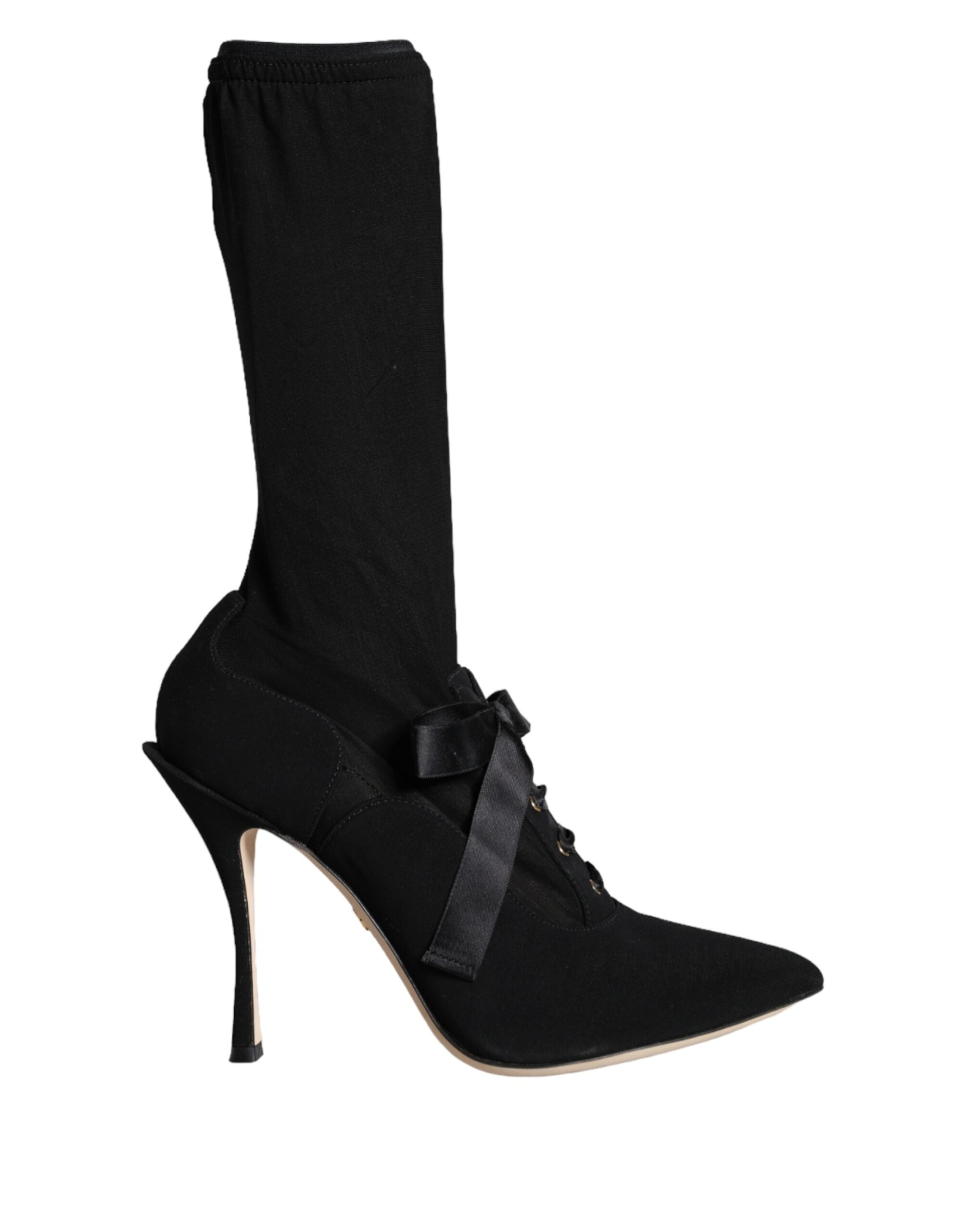 Παπούτσια Dolce & Gabbana Black Stiletto Heels Mid Calf Boots