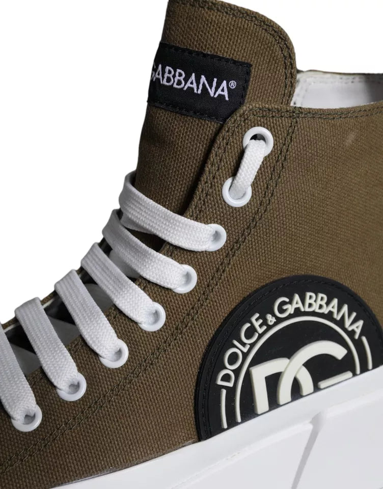 Παπούτσια πάνινα παπούτσια με λογότυπο Dolce & Gabbana Army Green Canvas Boots