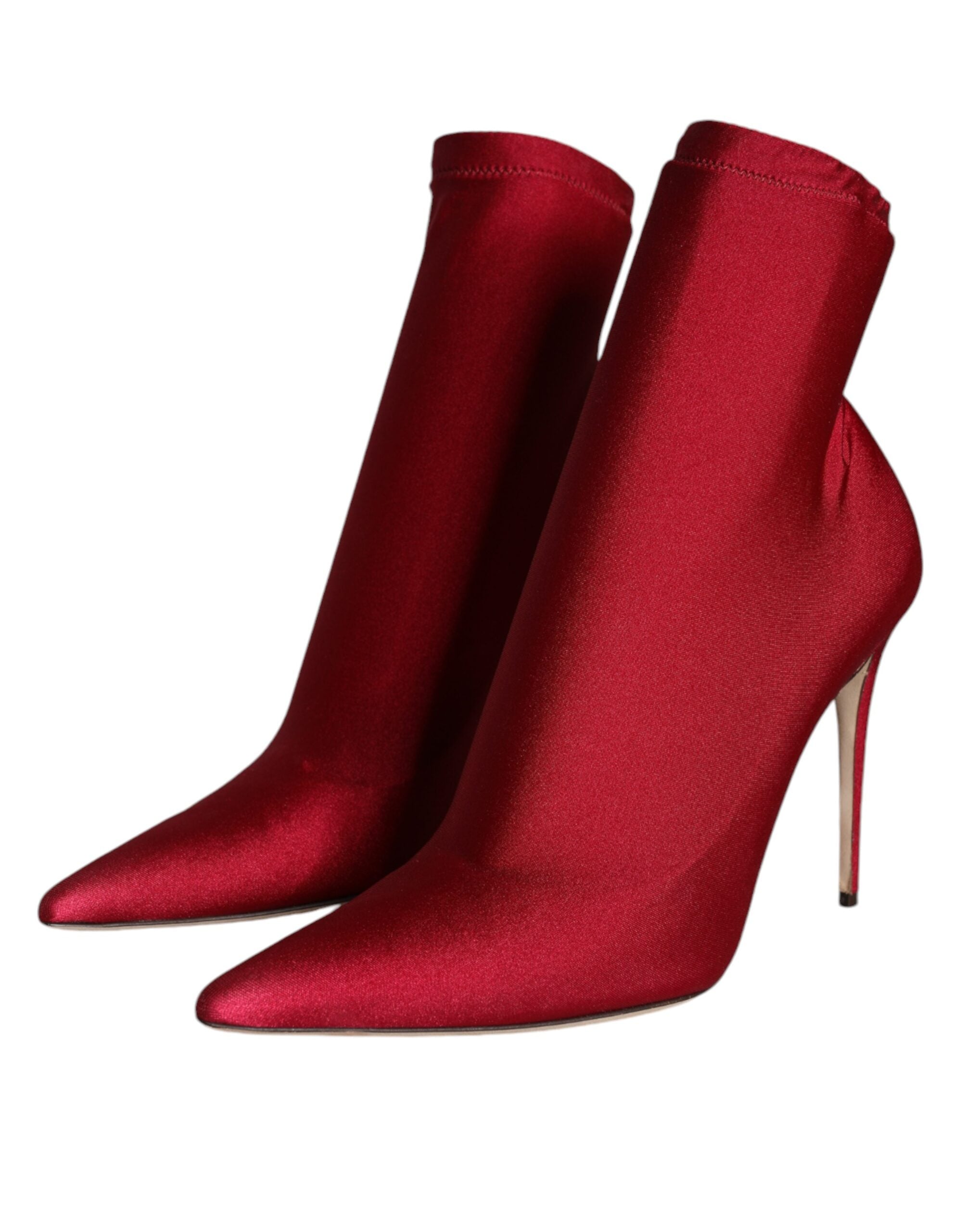 Dolce & Gabbana Cherry Red Stretch Stilettos Μποτάκια