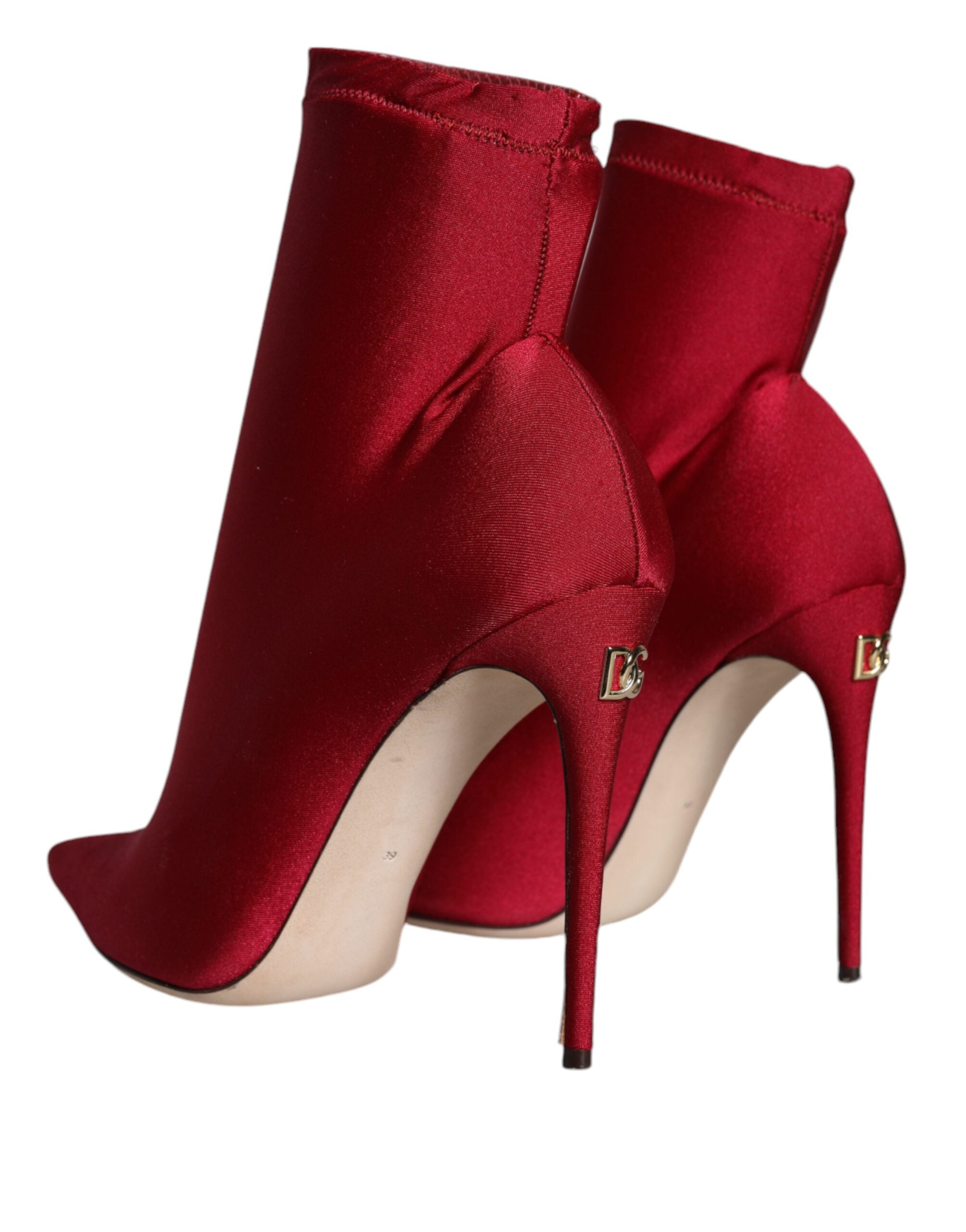 Dolce & Gabbana Cherry Red Stretch Stilettos Μποτάκια