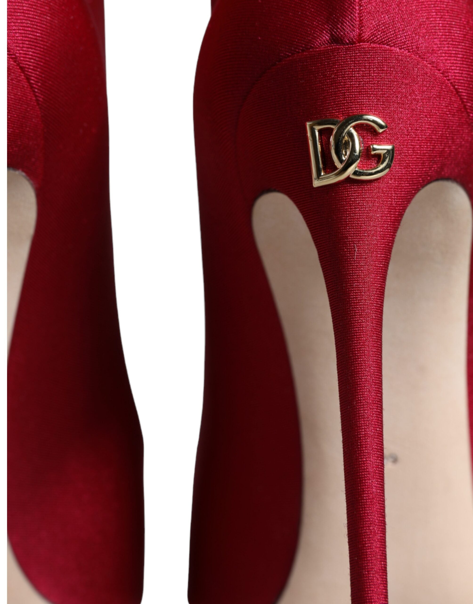 Dolce & Gabbana Cherry Red Stretch Stilettos Μποτάκια