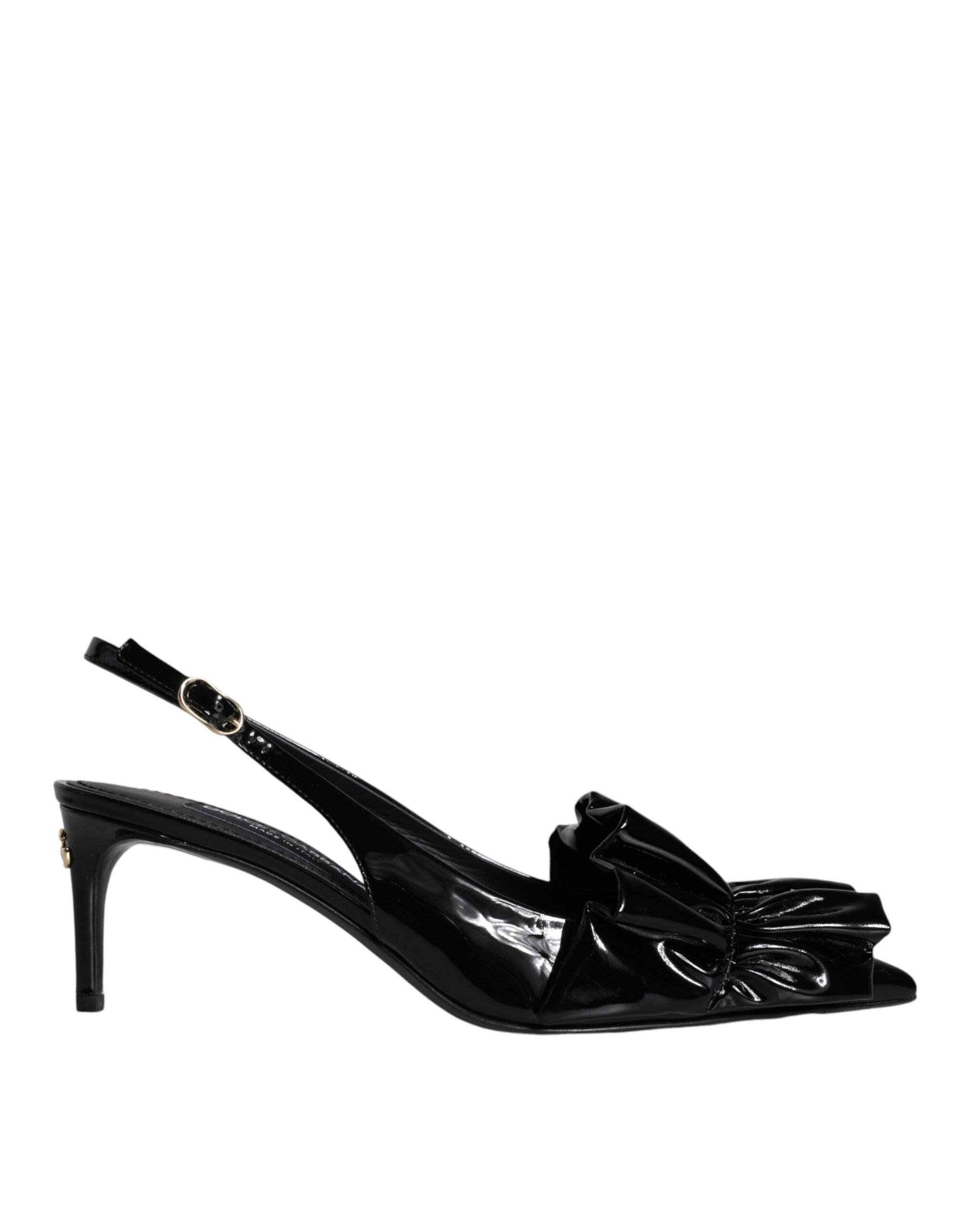 Dolce & Gabbana Μαύρες Δερμάτινες Γόβες Slingback