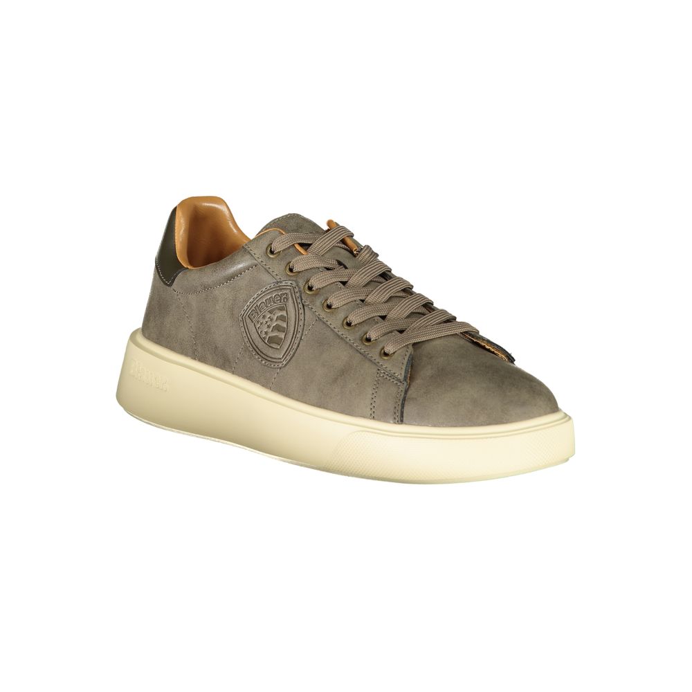 Blauer Beige Polyester Sneaker