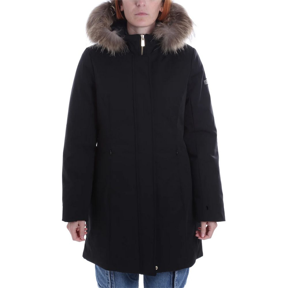 Yes Zee "Black Nylon Women Parka"