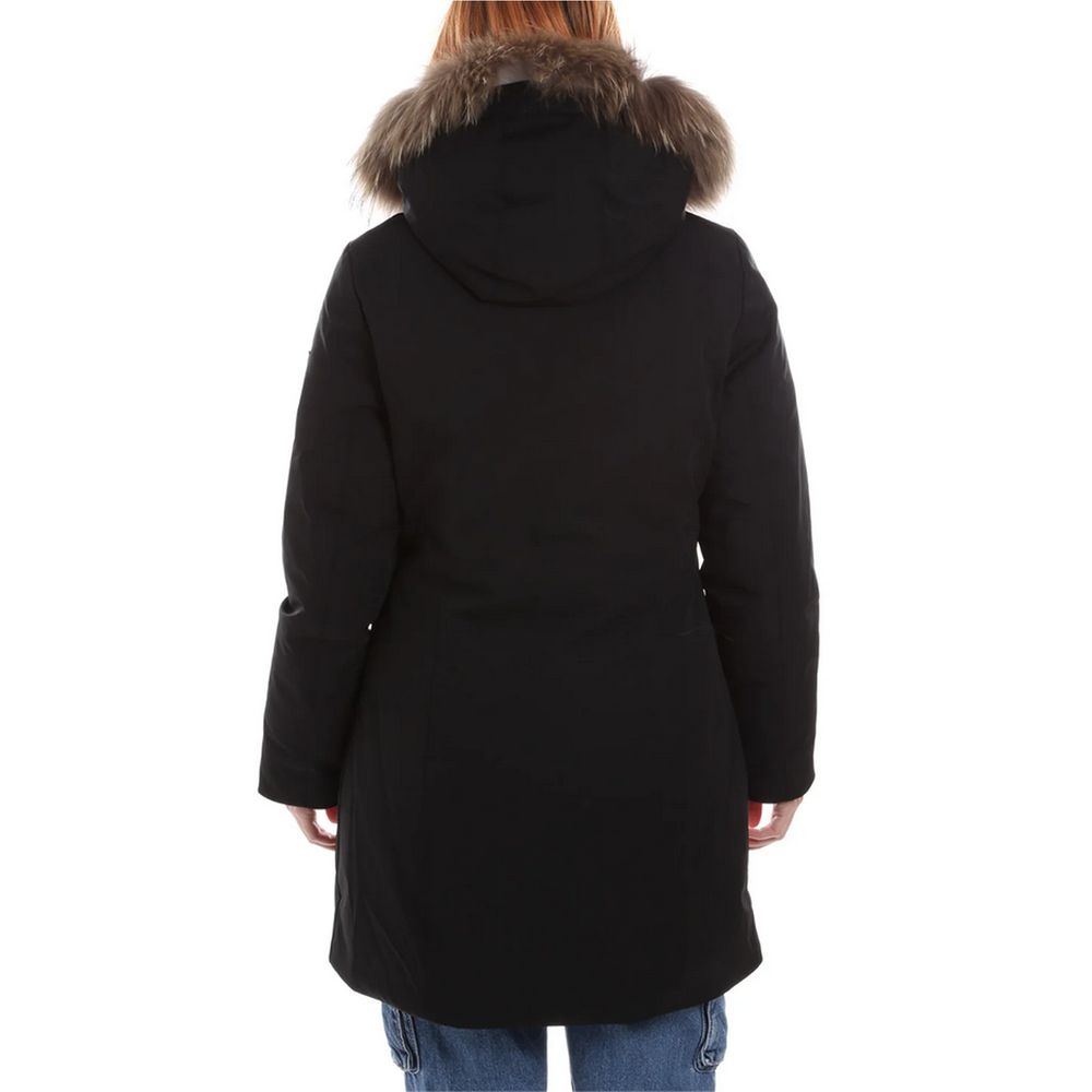 Yes Zee "Black Nylon Women Parka"