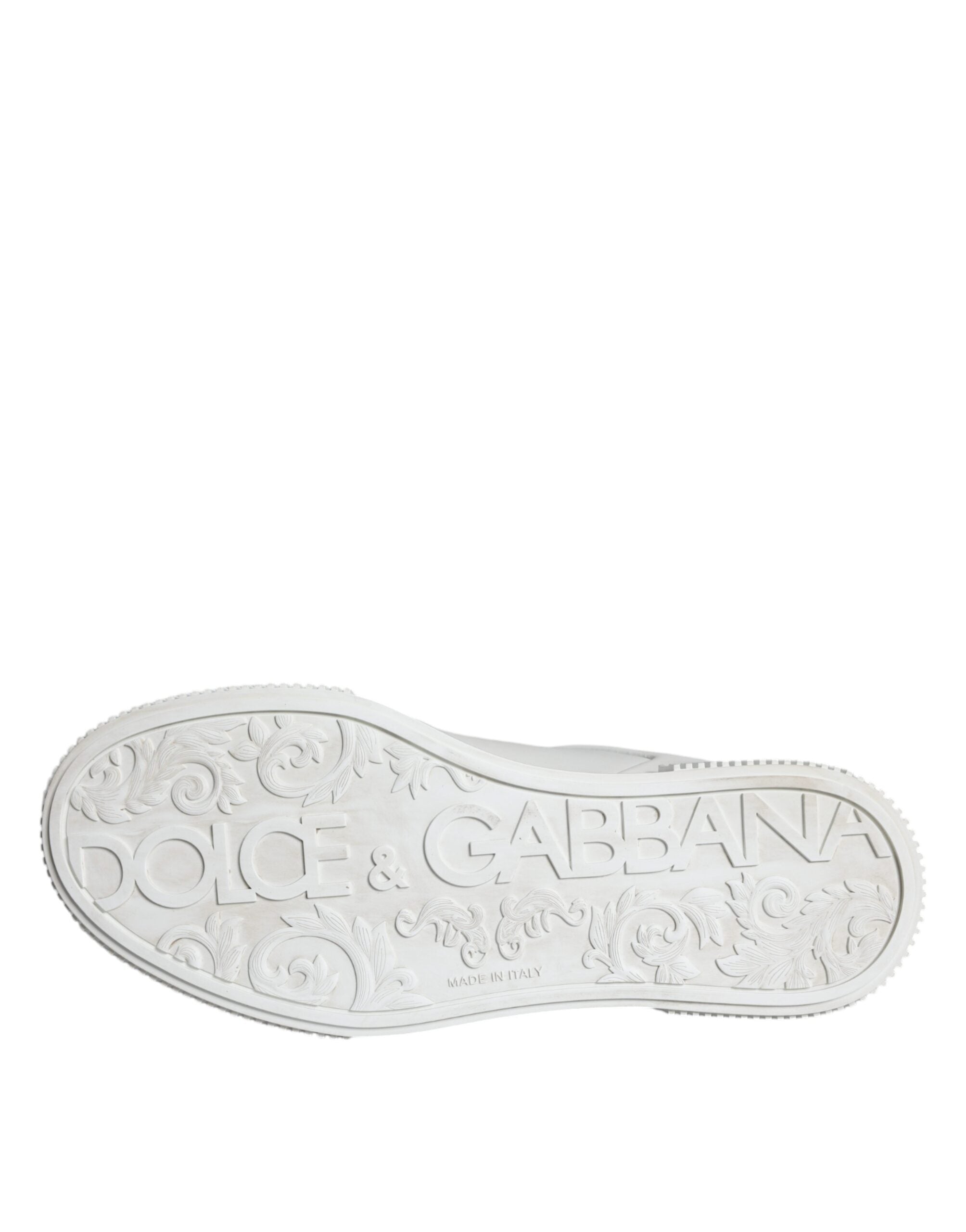 Dolce & Gabbana White Calfskin Leather Miami Low Top Sneakers Shoes