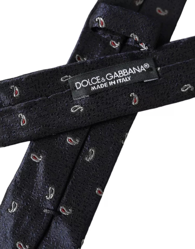 Ανδρική γραβάτα Dolce & Gabbana Dark Blue Fantasy 100% Silk Adjustable