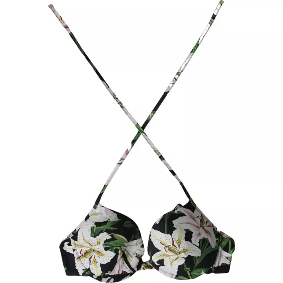 Dolce & Gabbana Μαύρο Lily Halter Μαγιό Μπικίνι Τοπ