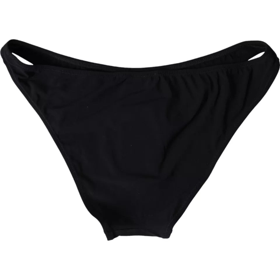 Dolce & Gabbana Μαύρο Νάιλον Μαγιό Bottom Bikini Παραλίας