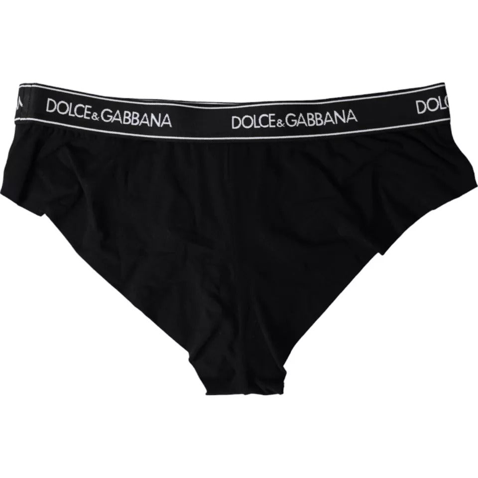 Dolce & Gabbana Μαύρο Σλιπ Modal Stretch με Επωνυμία Λογότυπου