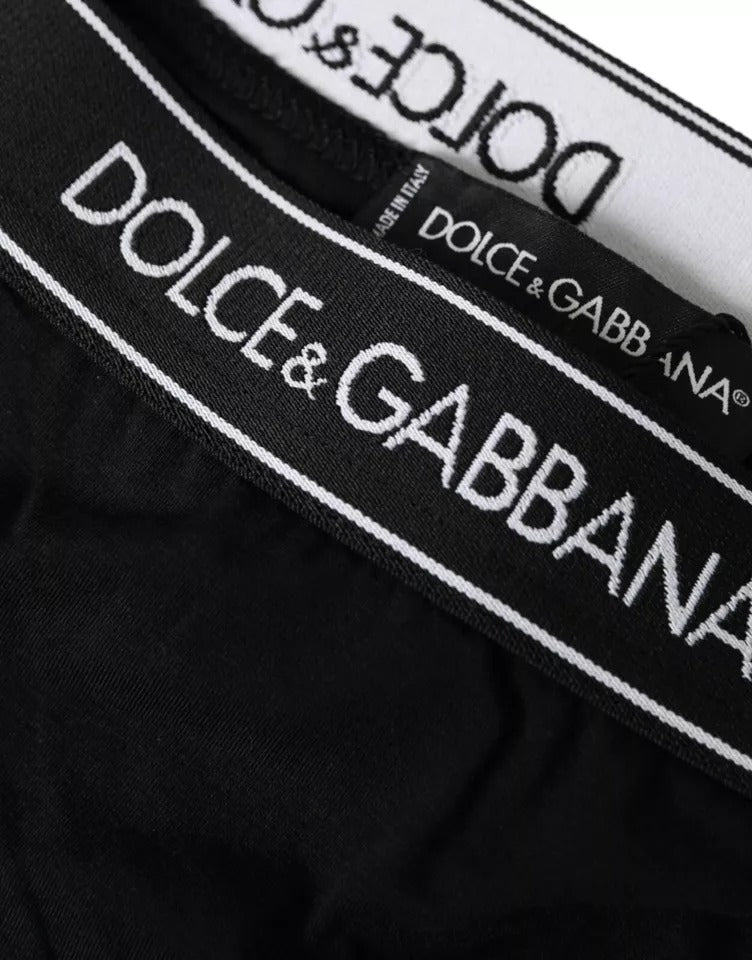 Dolce & Gabbana Μαύρο Σλιπ Modal Stretch με Επωνυμία Λογότυπου