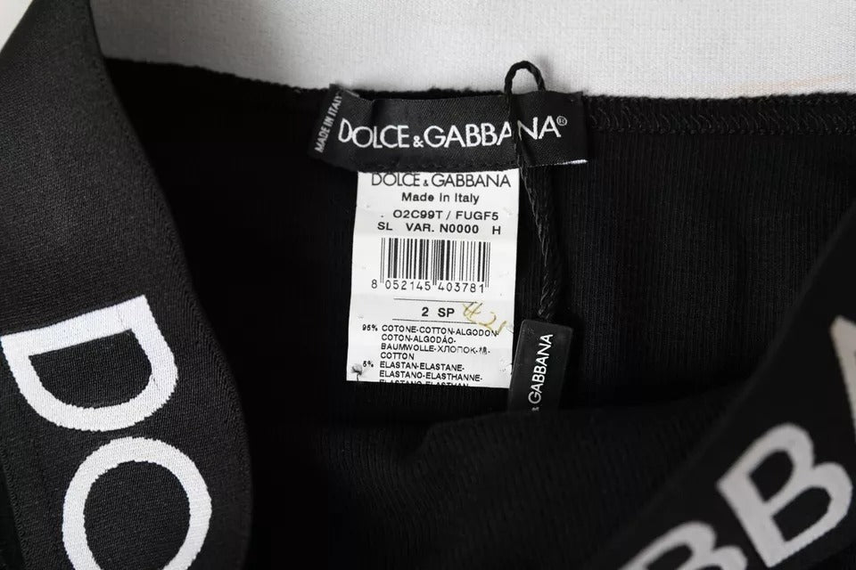 Dolce & Gabbana Μαύρο Βαμβακερό Ελαστικό Εσώρουχο με Λογότυπο