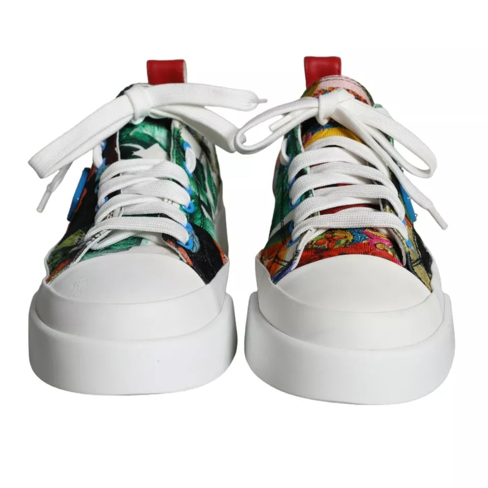 Dolce & Gabbana Multicolor Patchwork Low Top Sneakers Shoes