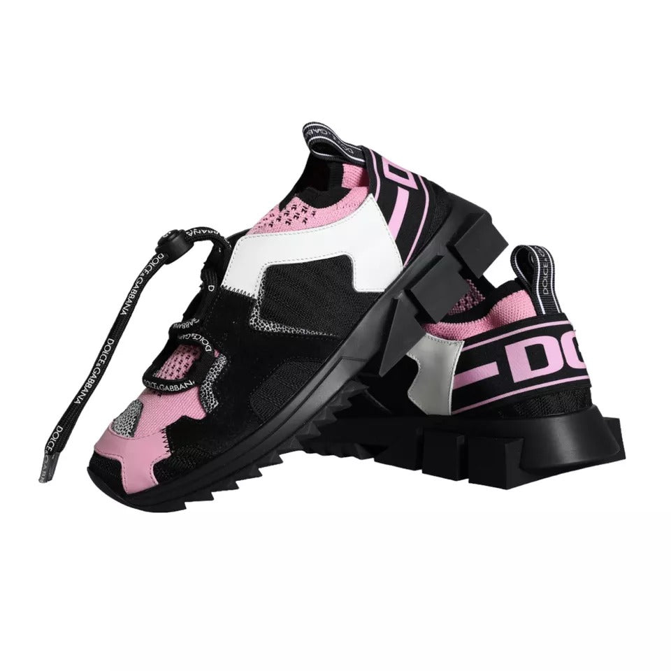 Παπούτσια αθλητικών παπουτσιών Dolce & Gabbana Black Pink Mesh Sorrento Trekking