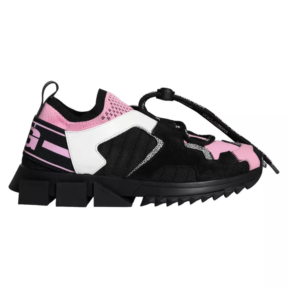 Παπούτσια αθλητικών παπουτσιών Dolce & Gabbana Black Pink Mesh Sorrento Trekking