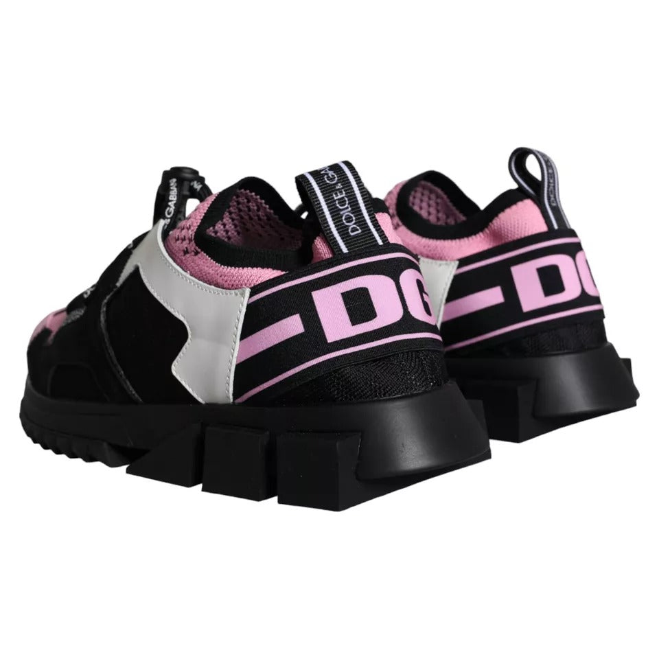 Παπούτσια αθλητικών παπουτσιών Dolce & Gabbana Black Pink Mesh Sorrento Trekking