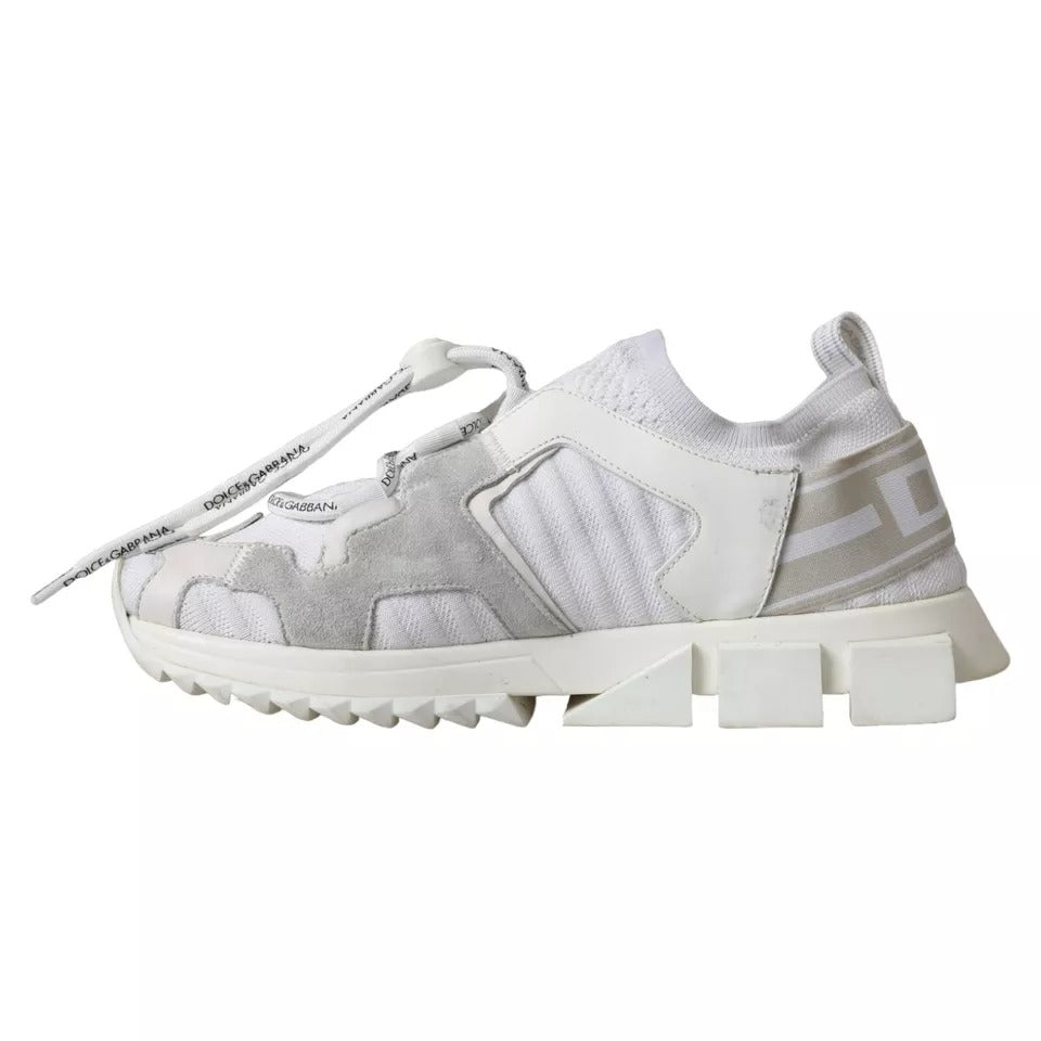 Dolce & Gabbana White Mesh Sorrento Trekking Sneakers Shoes