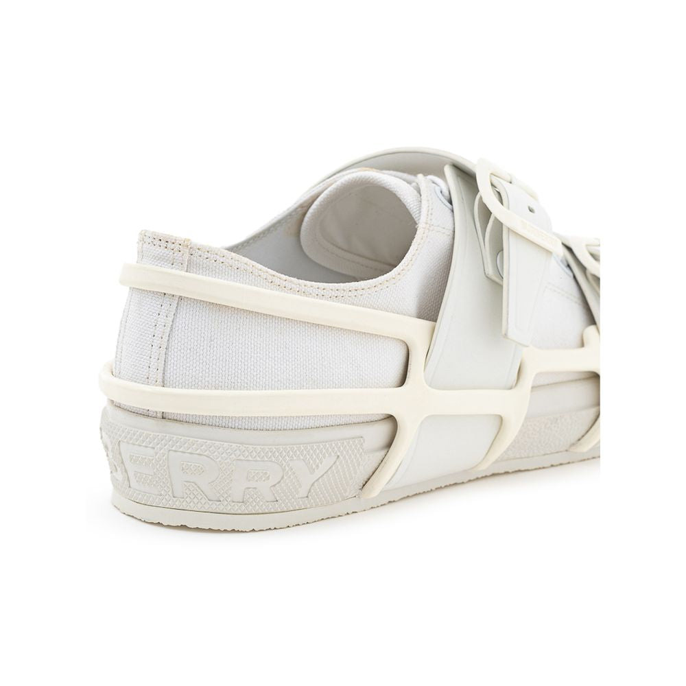 Burberry White Cotton Sneaker