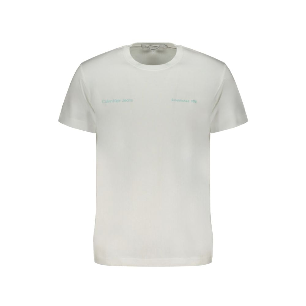 Λευκό Βαμβακερό T-Shirt Calvin Klein