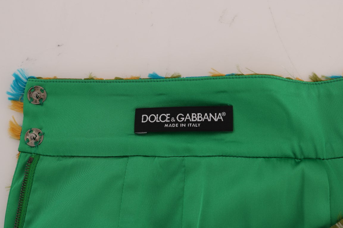 Κομψή πράσινη ζακάρ ψηλόμεση φούστα Dolce &amp; Gabbana