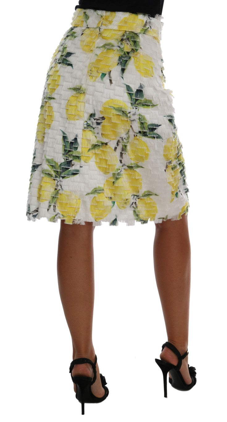 Dolce &amp; Gabbana Lemon Print Fringe Pencil Φούστα