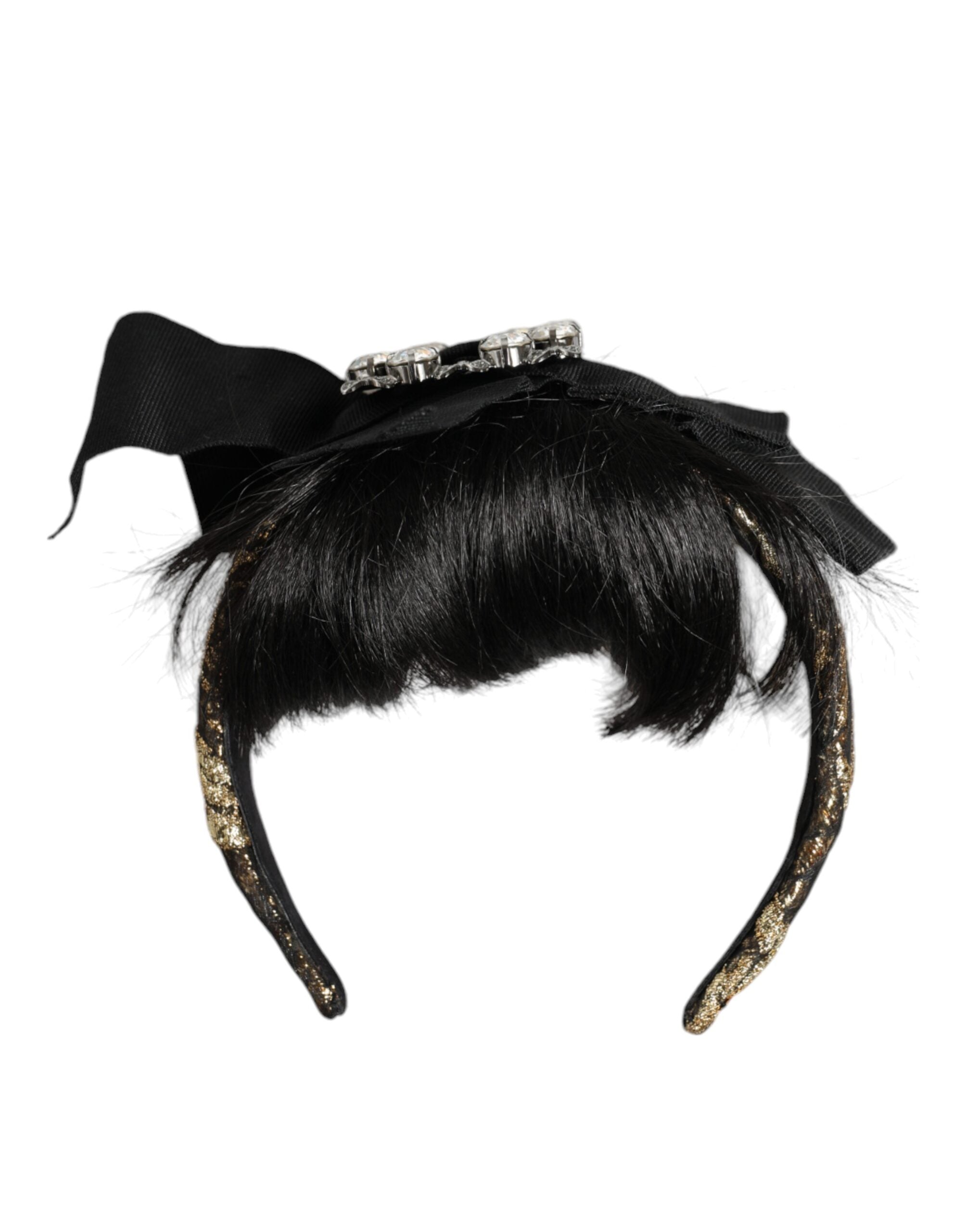 Dolce & Gabbana Μαύρο Parrucchiera Crystal Headband Διάδημα